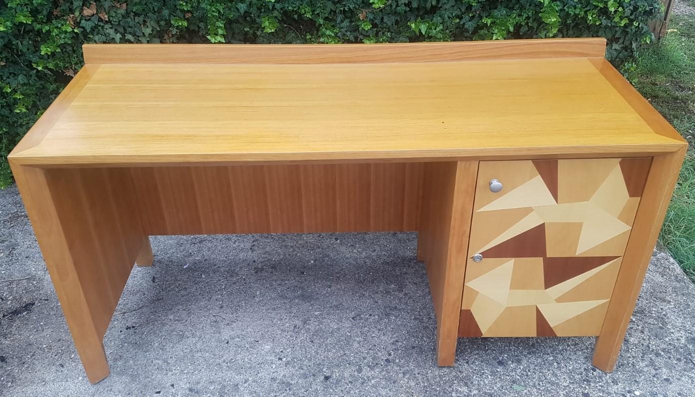 Wood Gio Ponti Style Desk Designed for 