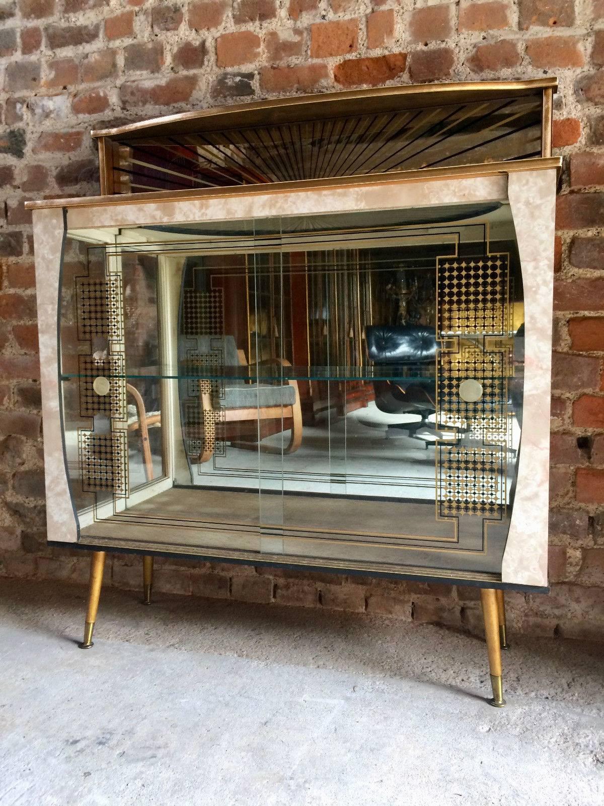 Gio Ponti Style Display Cabinet Drinks Cupboard Bar Italian, 1950s 6