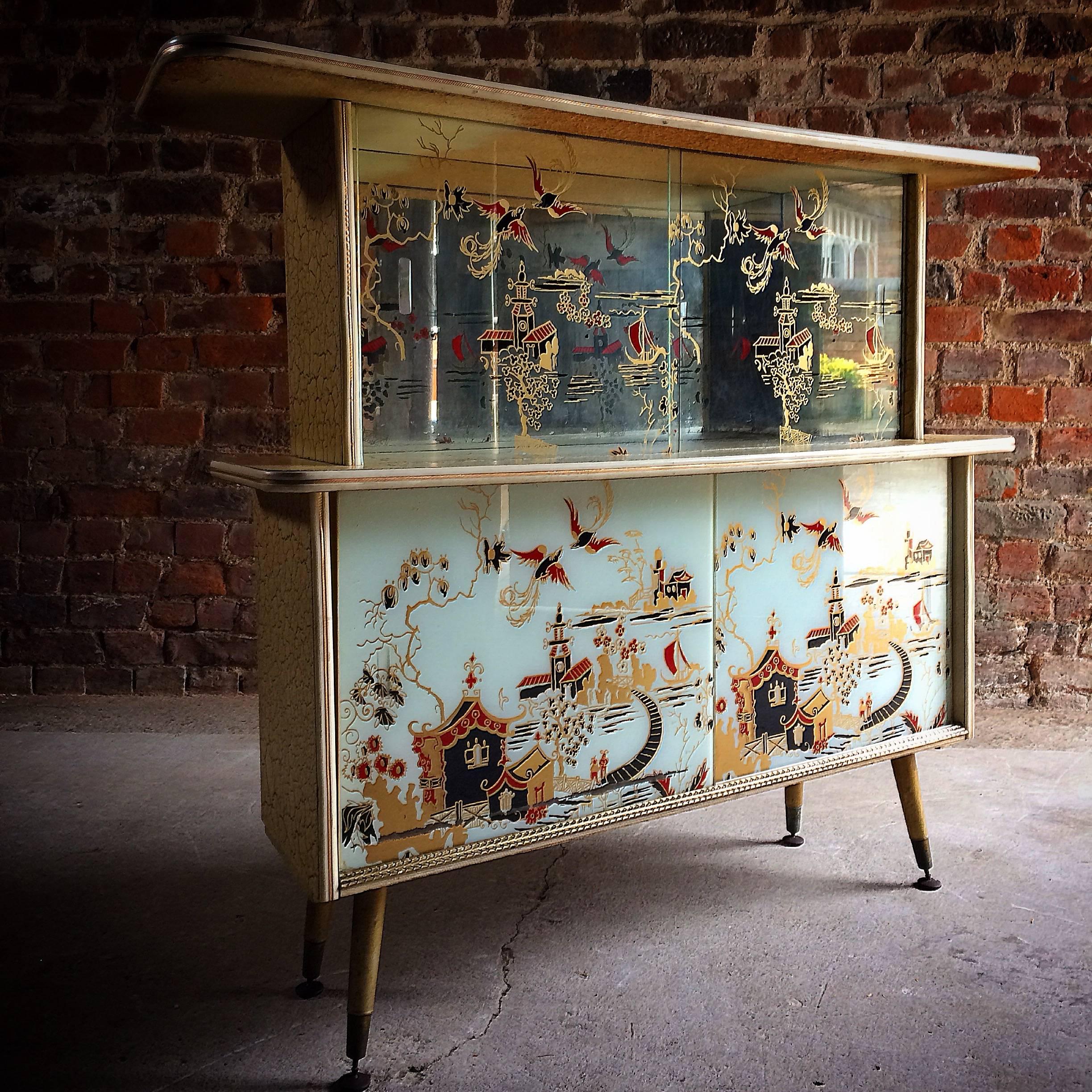 Gio Ponti Style Display Cabinet Drinks Cupboard Bar Italian, 1950s 6