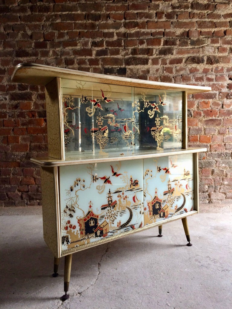 Gio Ponti Style Display Cabinet Drinks Cupboard Bar Italian 1950s