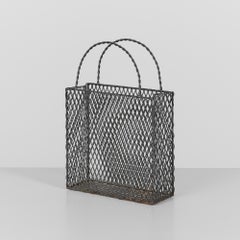 Gio Ponti Style Expanded Metal Shopping Bag, Mid-Century Modern, 1950s