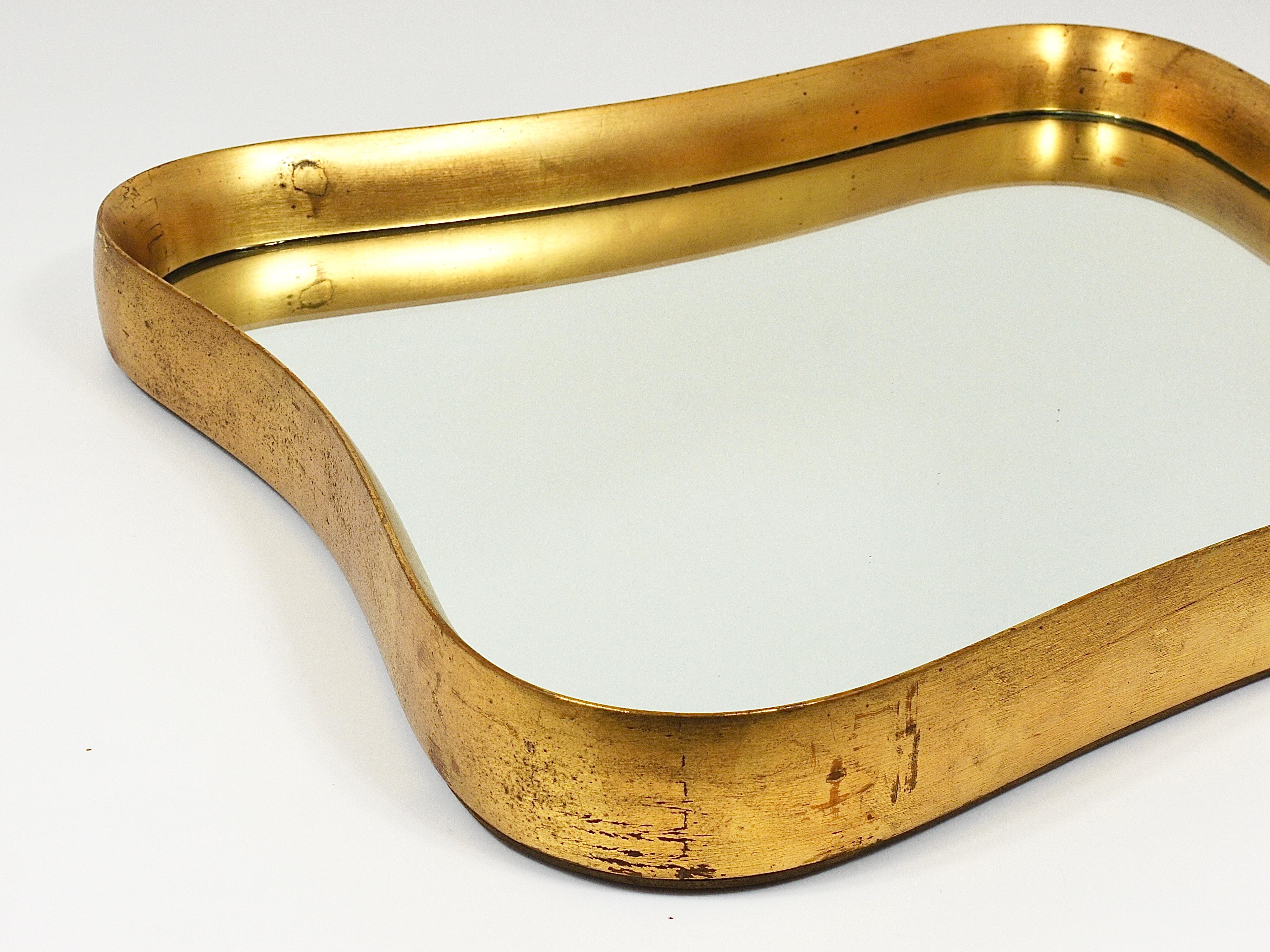 Miroir en bois doré de style Gio Ponti par Max Welz Vienne, Autriche, années 1940 en vente 4