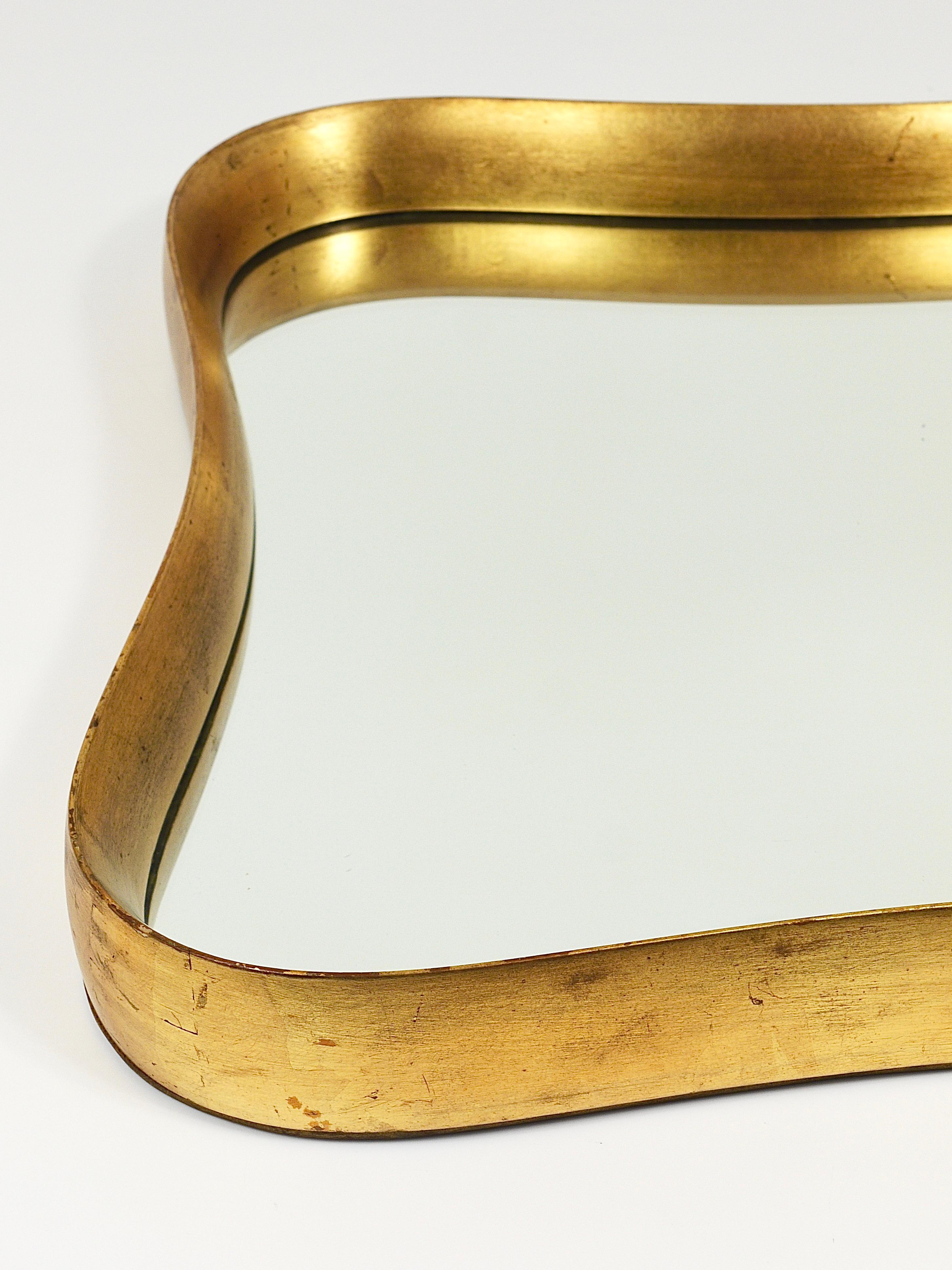 Miroir en bois doré de style Gio Ponti par Max Welz Vienne, Autriche, années 1940 en vente 5