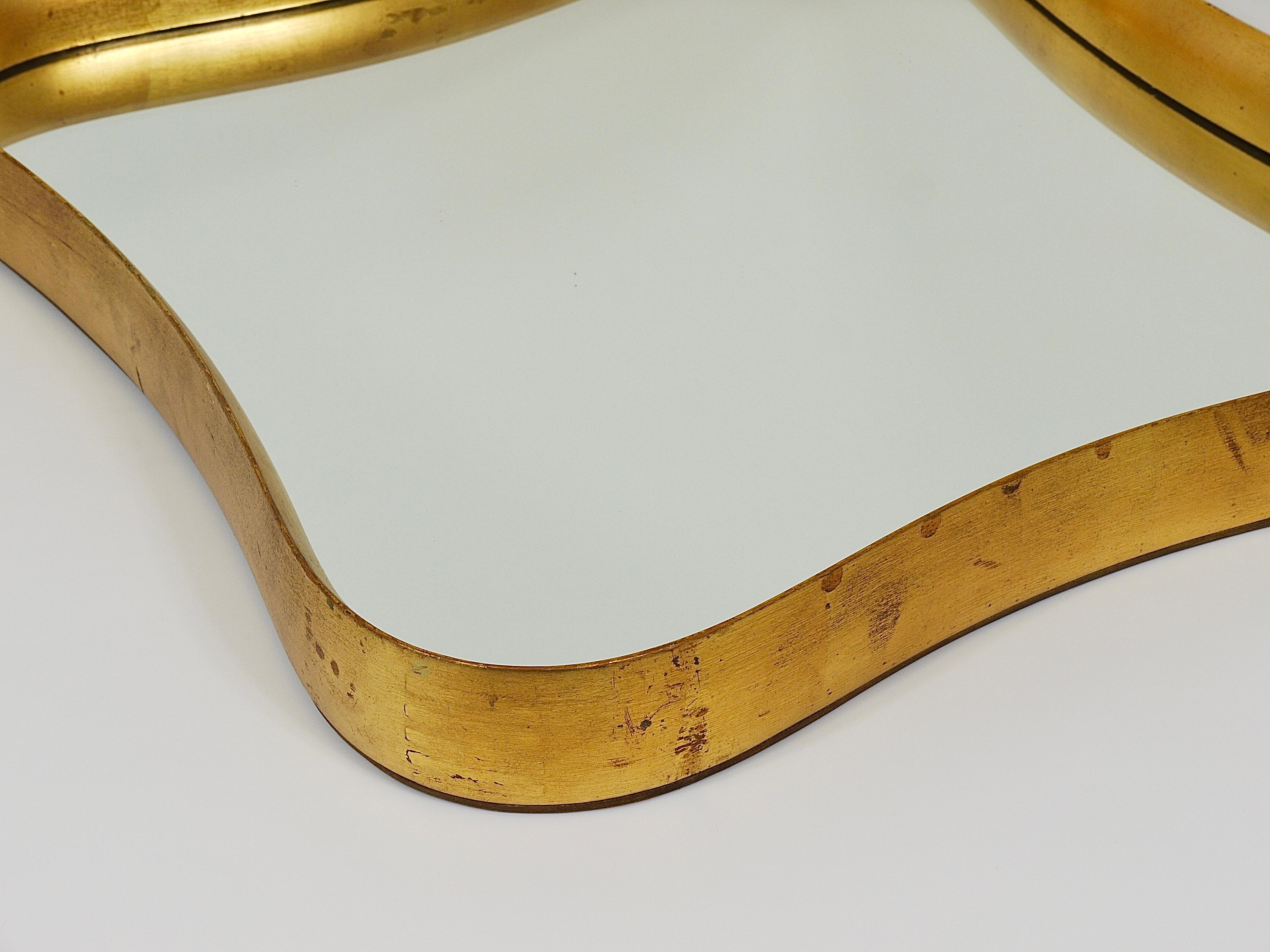 Miroir en bois doré de style Gio Ponti par Max Welz Vienne, Autriche, années 1940 en vente 7