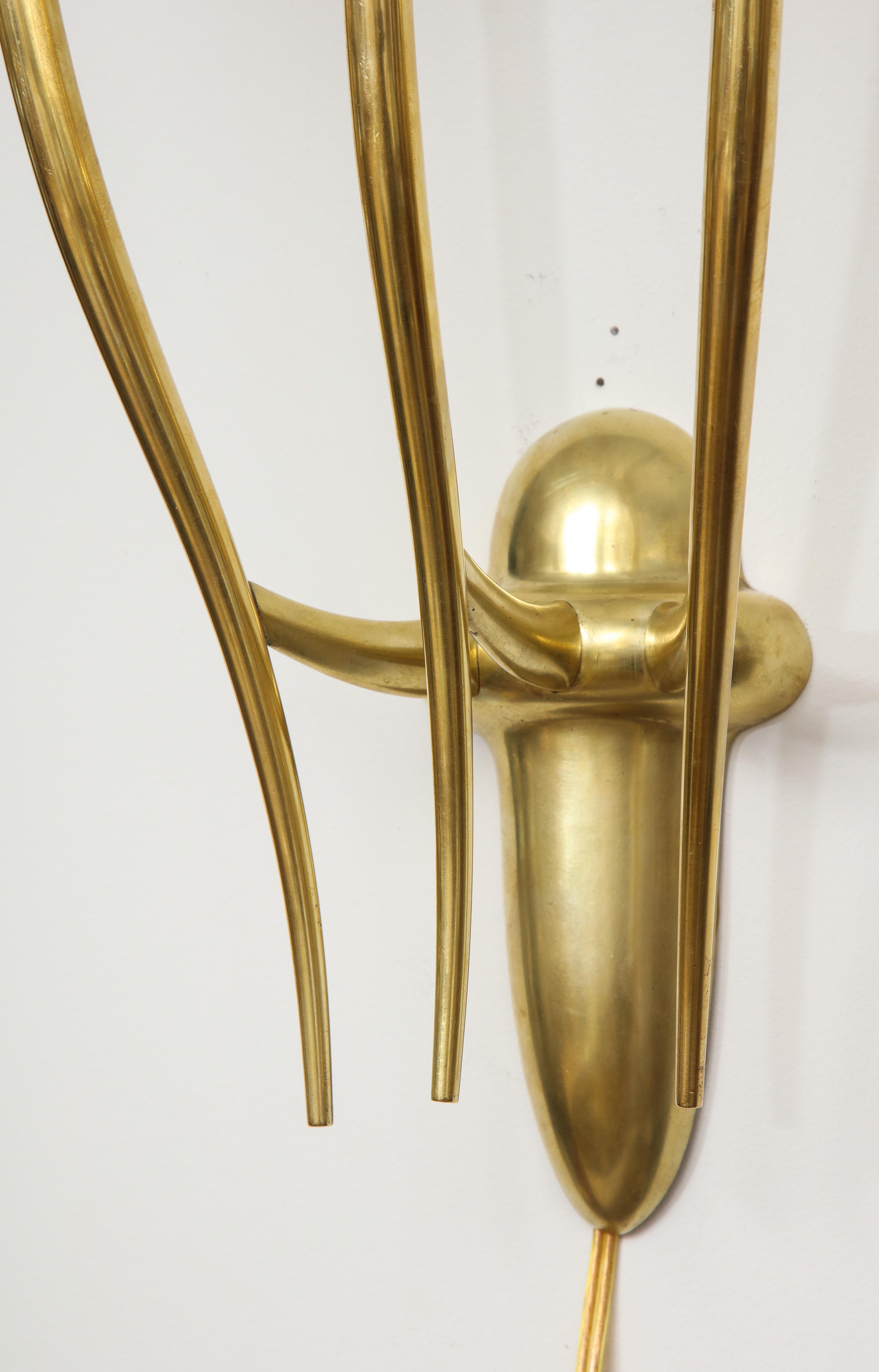 Gio Ponti Style Italian Brass Sconces 6