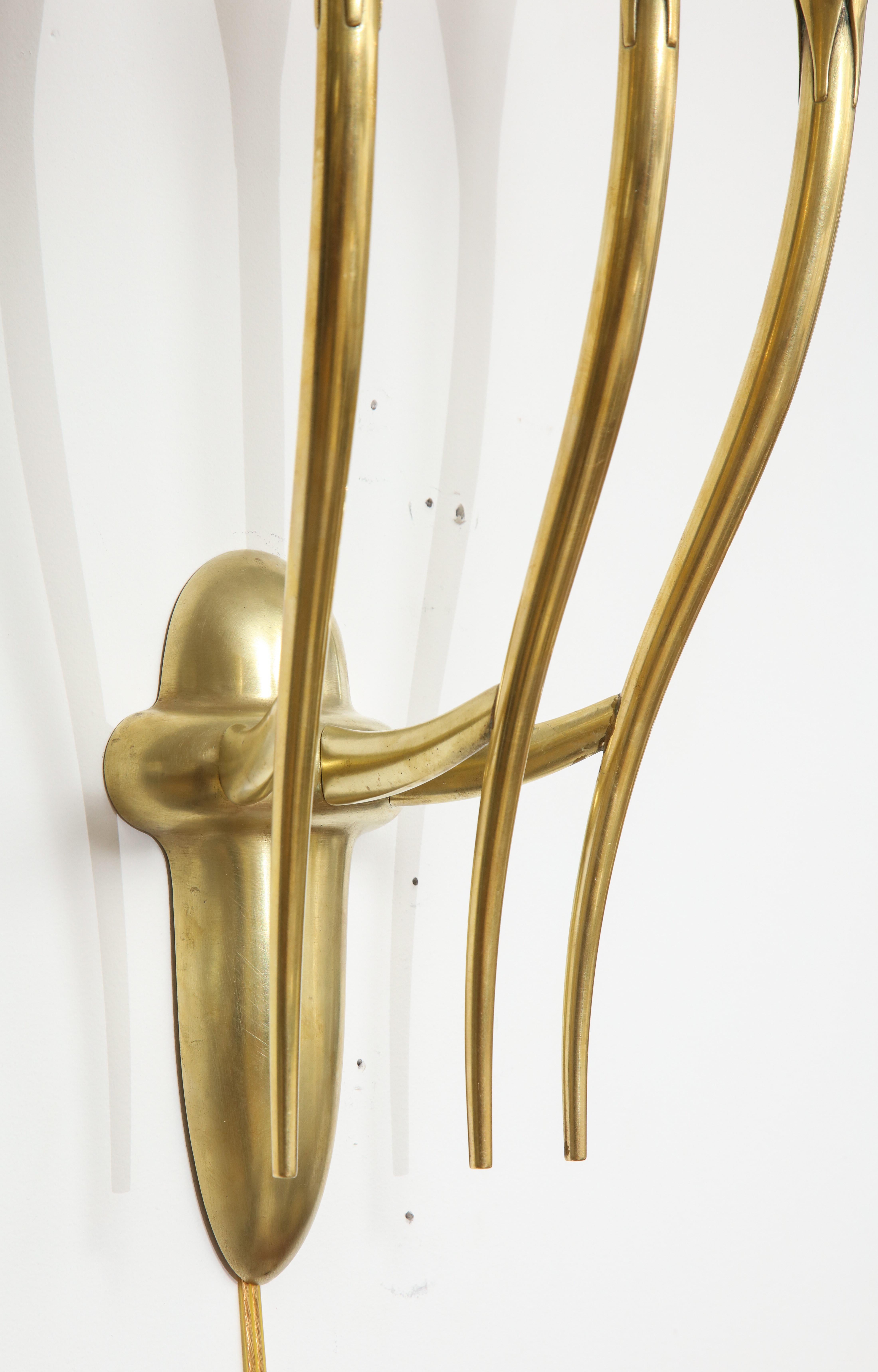 Gio Ponti Style Italian Brass Sconces 3