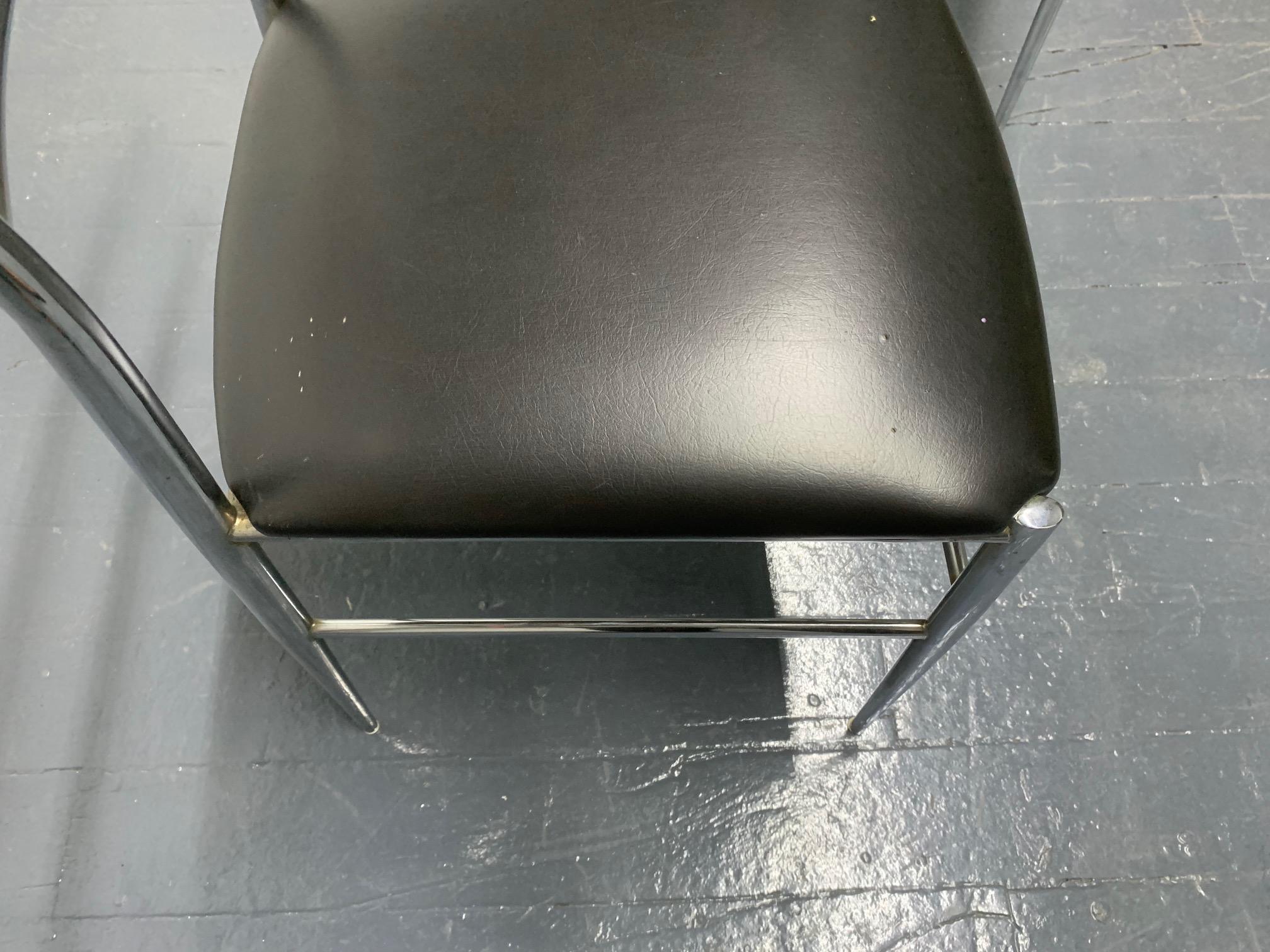 Mid-20th Century Gio Ponti Style Italian Chrome Chairs