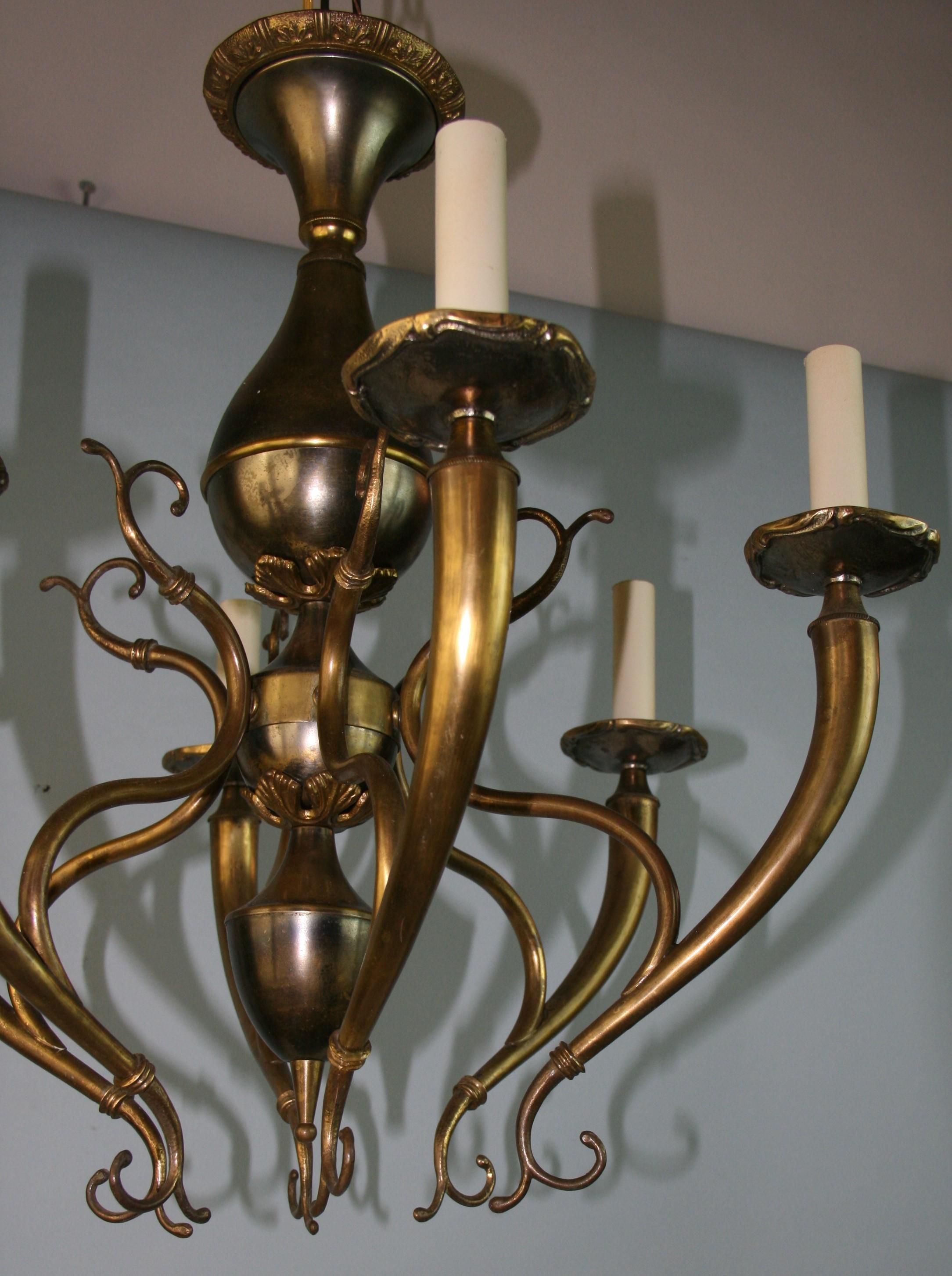 Gio Ponti  Italian Mid Century Two-Tone Chandelier For Sale 5