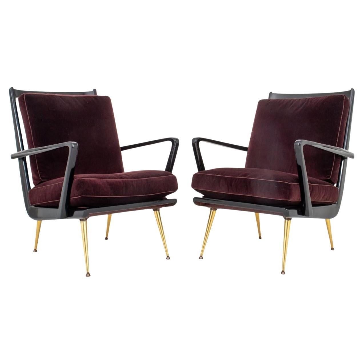 Gio Ponti Style Italian Modernist Armchairs, 2