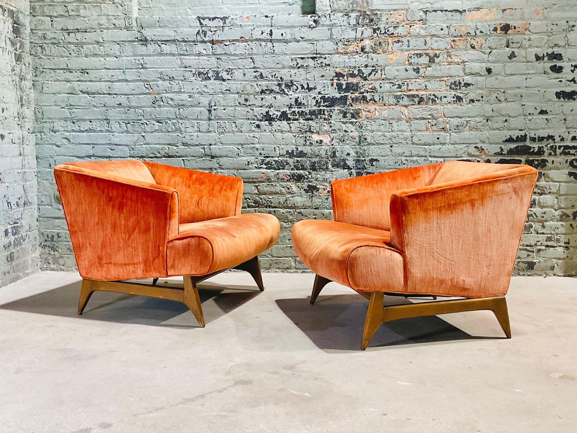 Mid-Century Modern Gio Ponti Style Lounge Chairs, Italy 1960