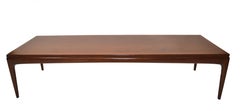 Gio Ponti Style Low Coffee Table Tapered Legs Walnut Mid-Century Modern Italy 70