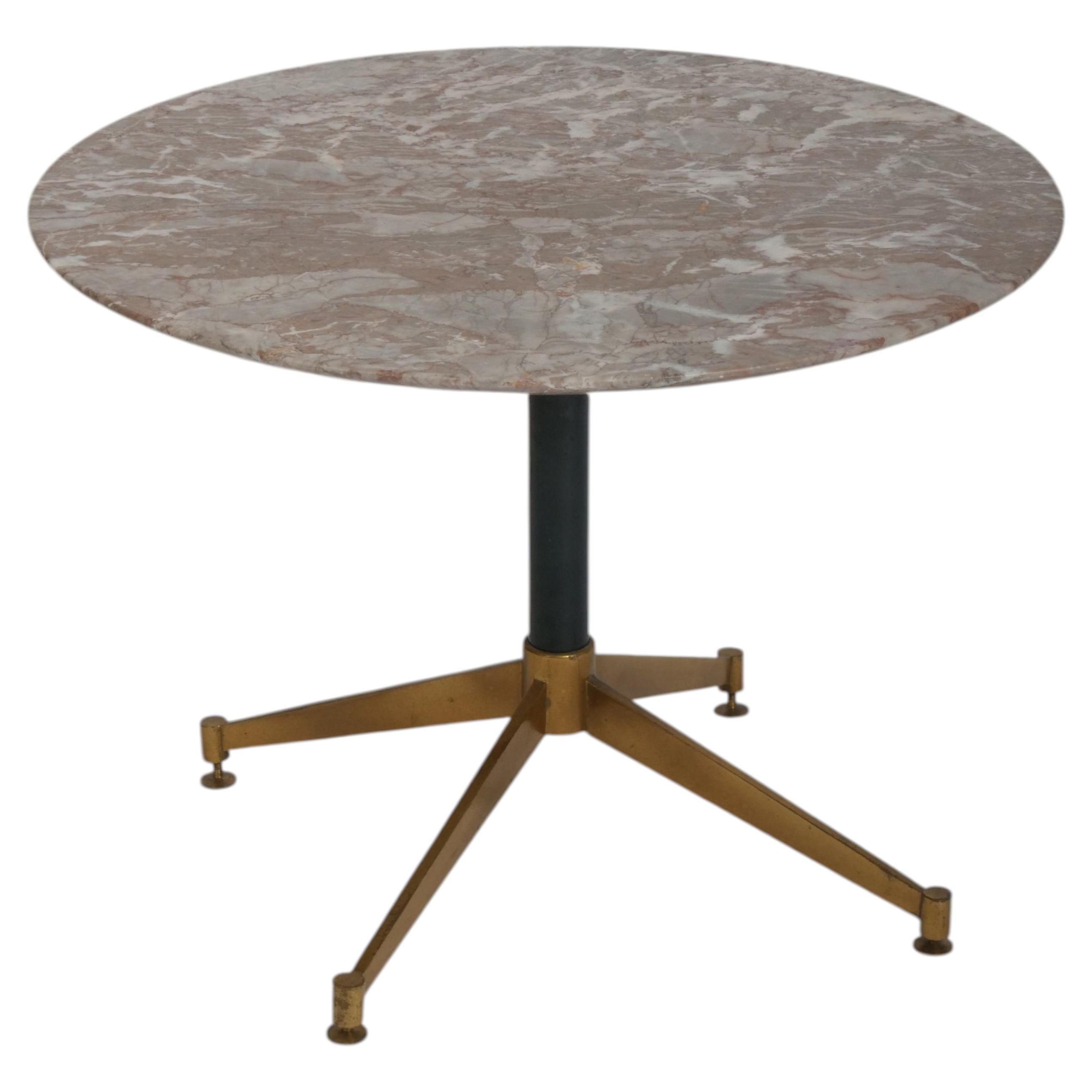Gio Ponti style, marble and brass 1950s side table