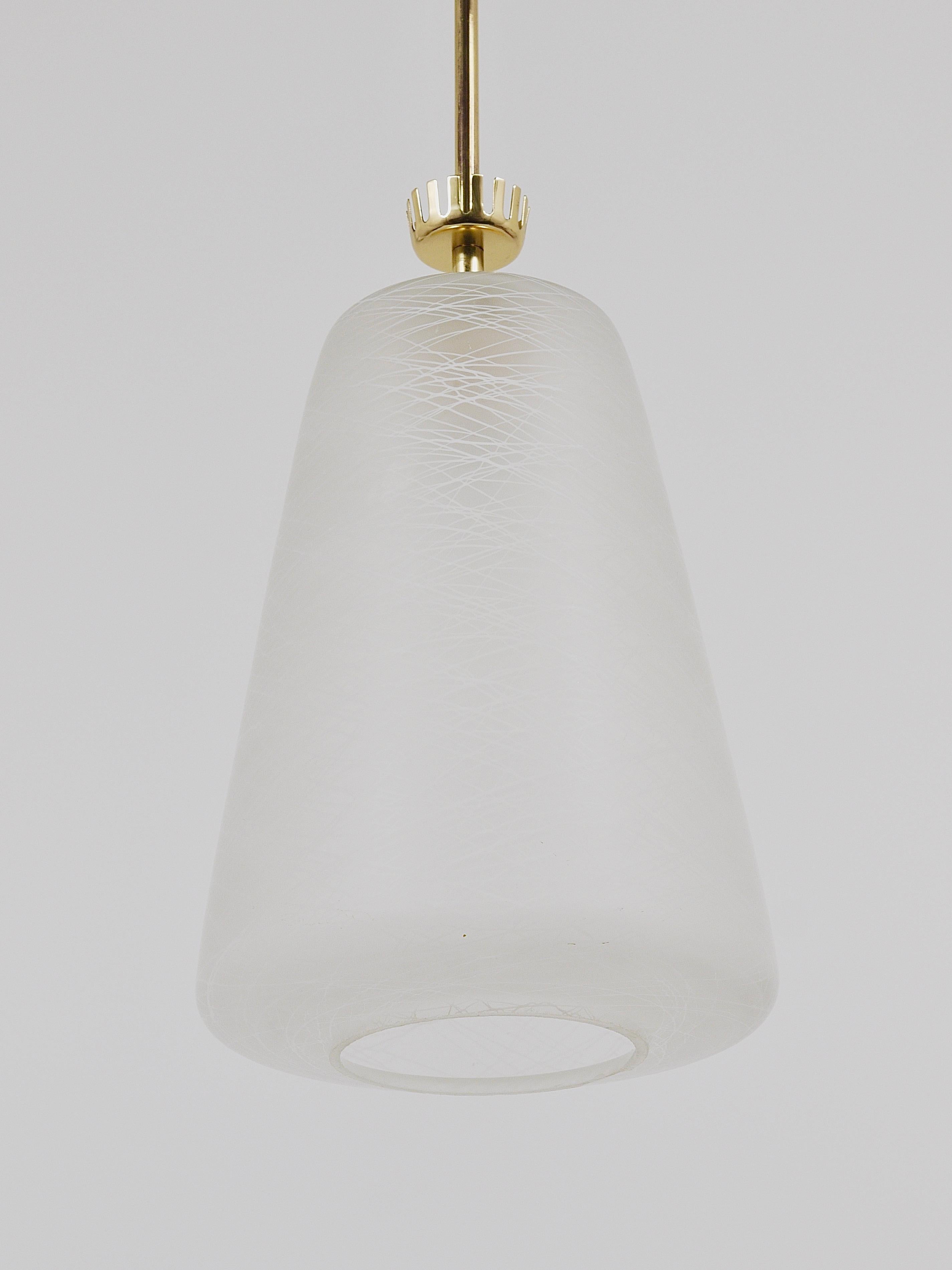 Gio Ponti Style Mid-Century Brass Crown Pendant Lamp Lantern, Italy, 1950s For Sale 4
