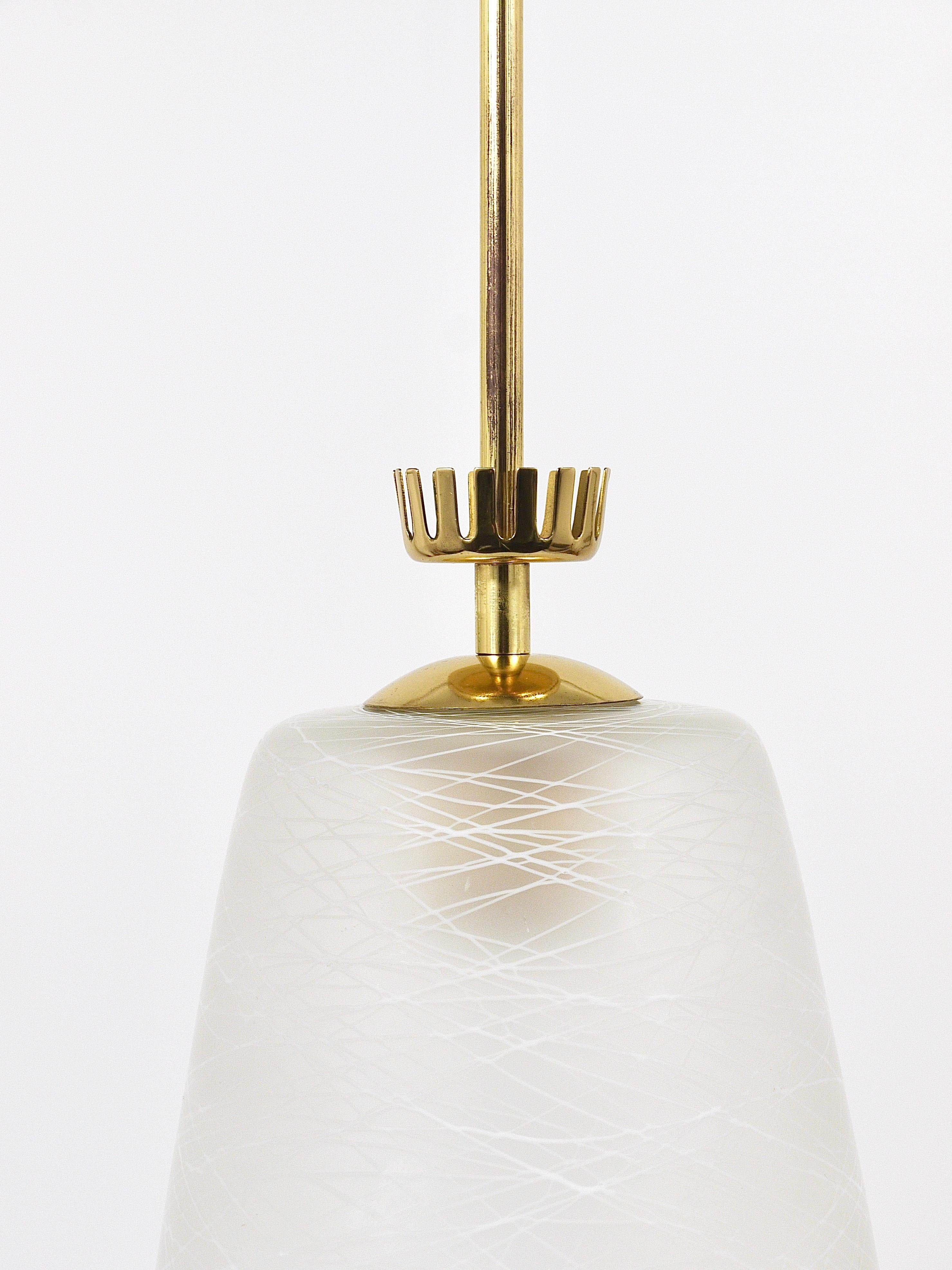 Gio Ponti Style Mid-Century Brass Crown Pendant Lamp Lantern, Italy, 1950s For Sale 1
