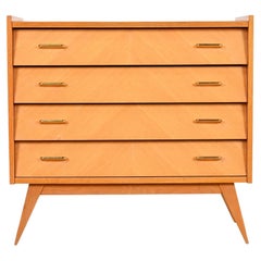Gio Ponti Style Mid-Century Italian Modern Louvered Front Chest of Drawers