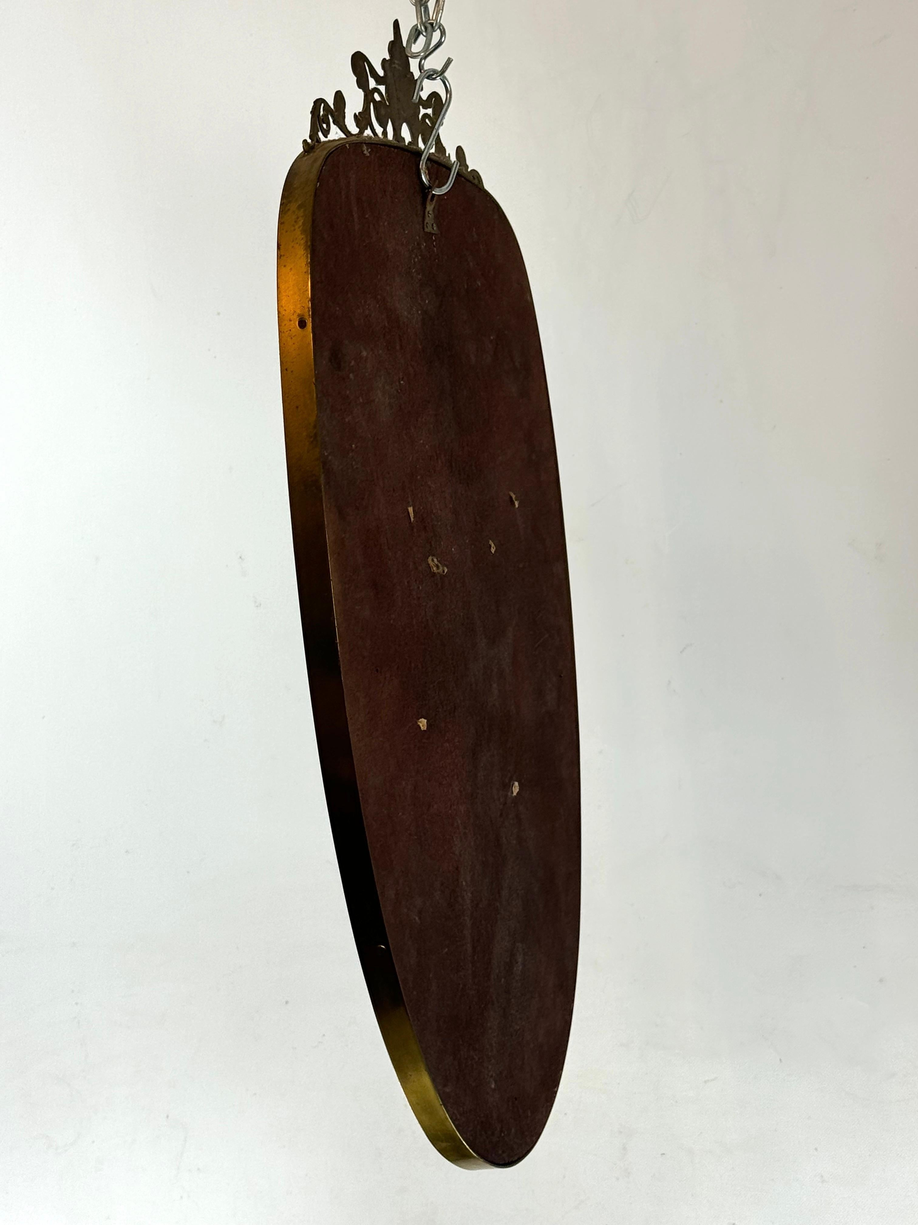 Miroir mi-siècle de style Gio Ponti en laiton. Italie années 1950 en vente 5