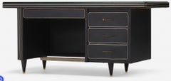 Gio Ponti Style Mid-Century Modern Black Italian Desk 1955