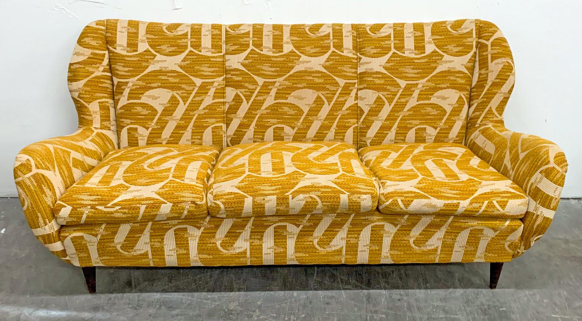 Gio Ponti Style Mid-Century Modern Italian Sofa 1