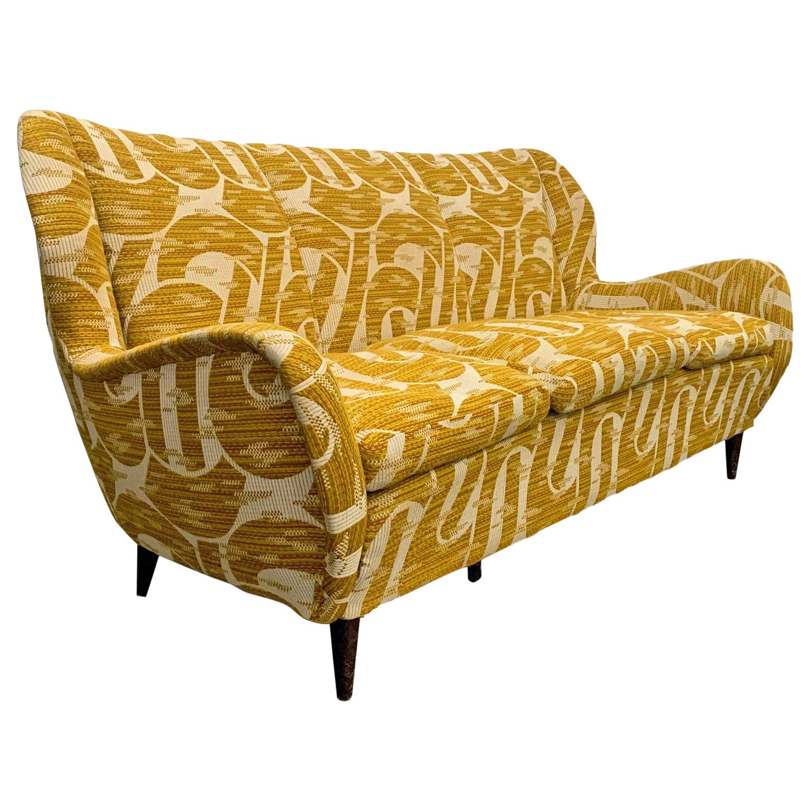 Gio Ponti Style Mid-Century Modern Italian Sofa