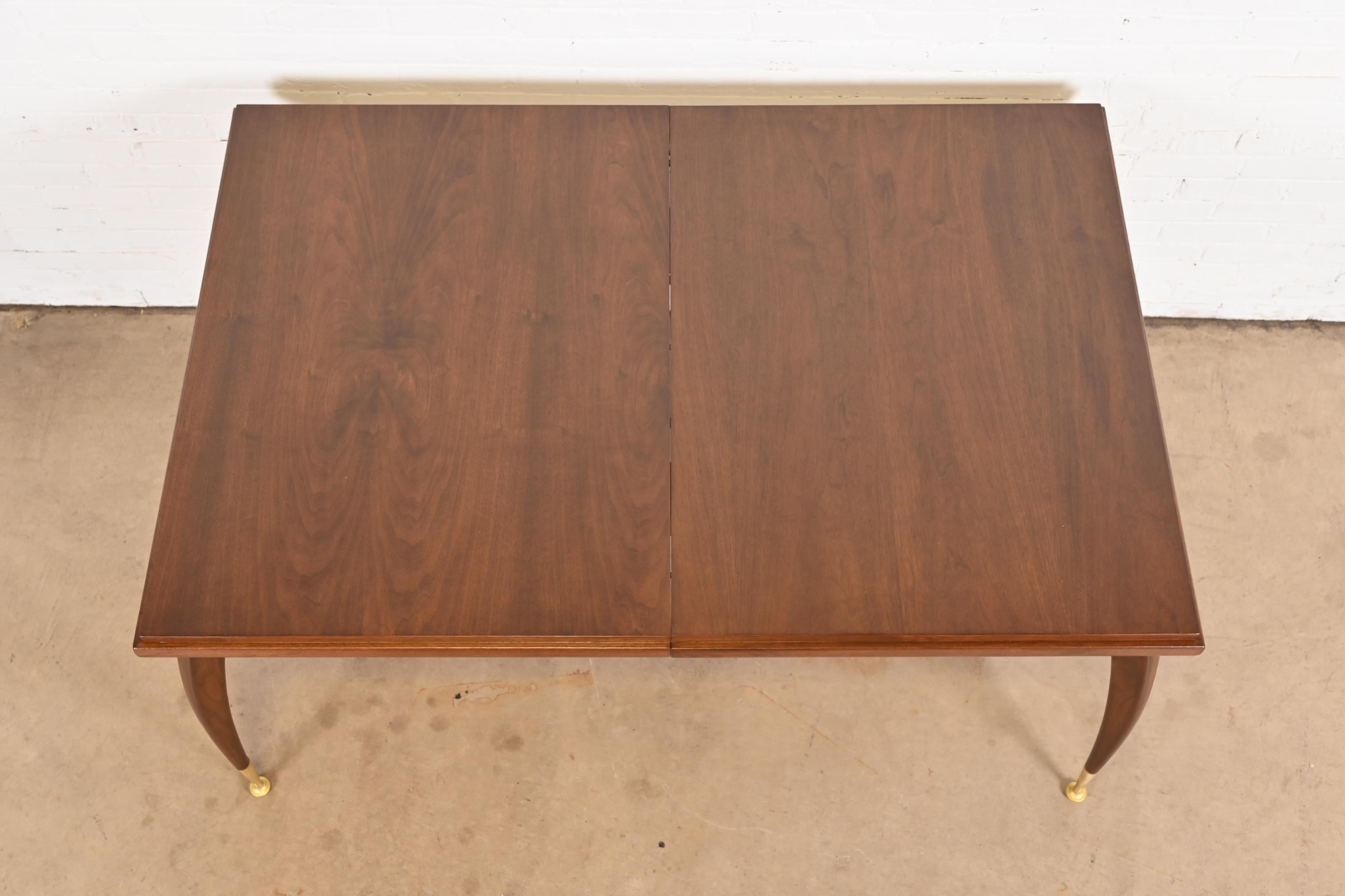 Gio Ponti Style Mid-Century Modern Walnut Extension Dining Table, Refinished 8