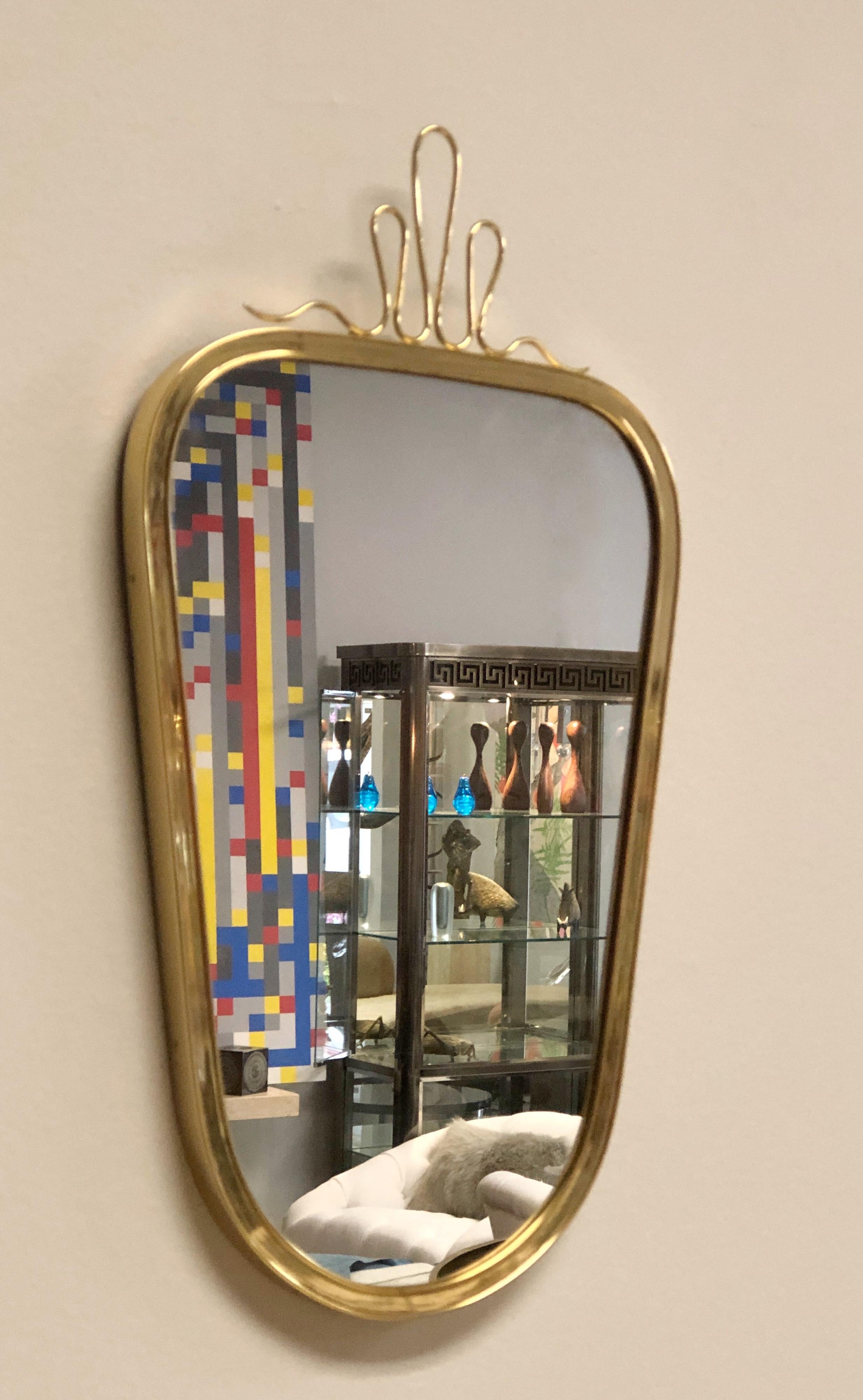 small brass mirror