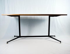 Gio Ponti Style Midcentury Diamond Shape Walnut Italian Dining Table, 1960s