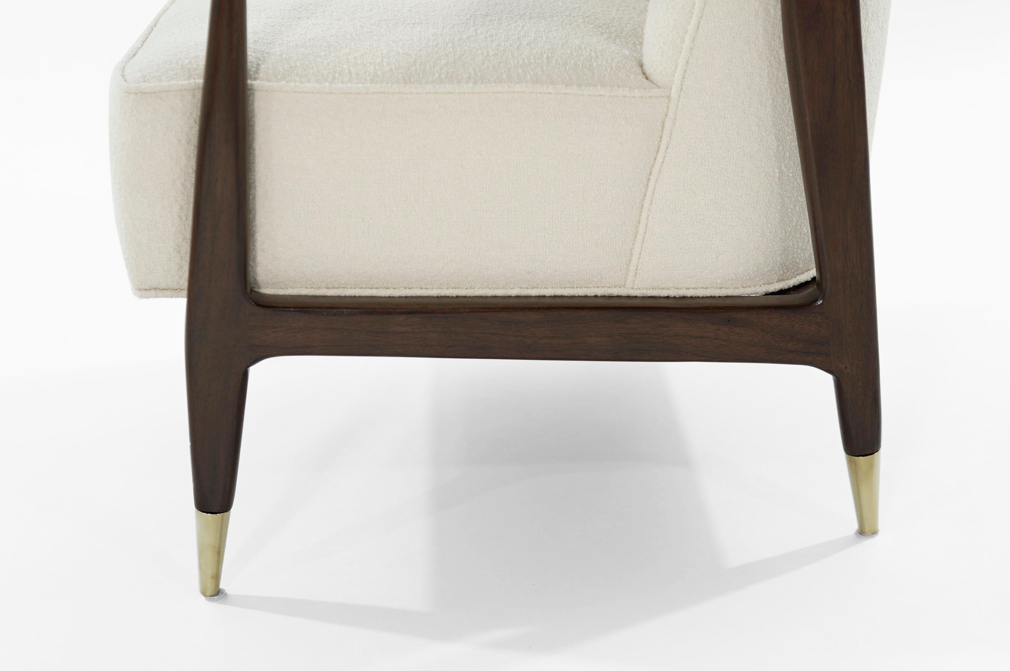 Gio Ponti Style Midcentury Sculptural Walnut Lounge Chair 5