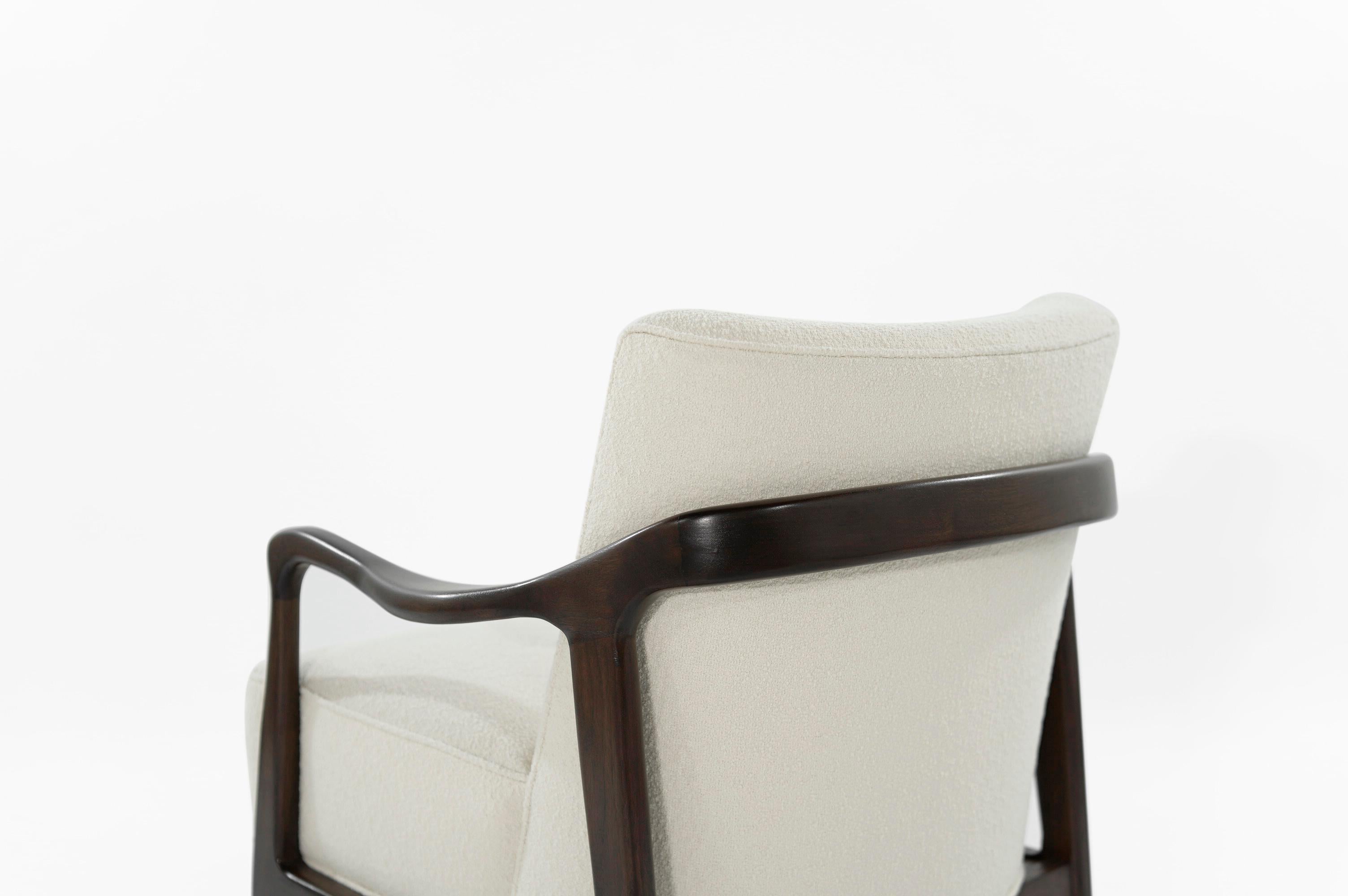 Gio Ponti Style Midcentury Sculptural Walnut Lounge Chair 6
