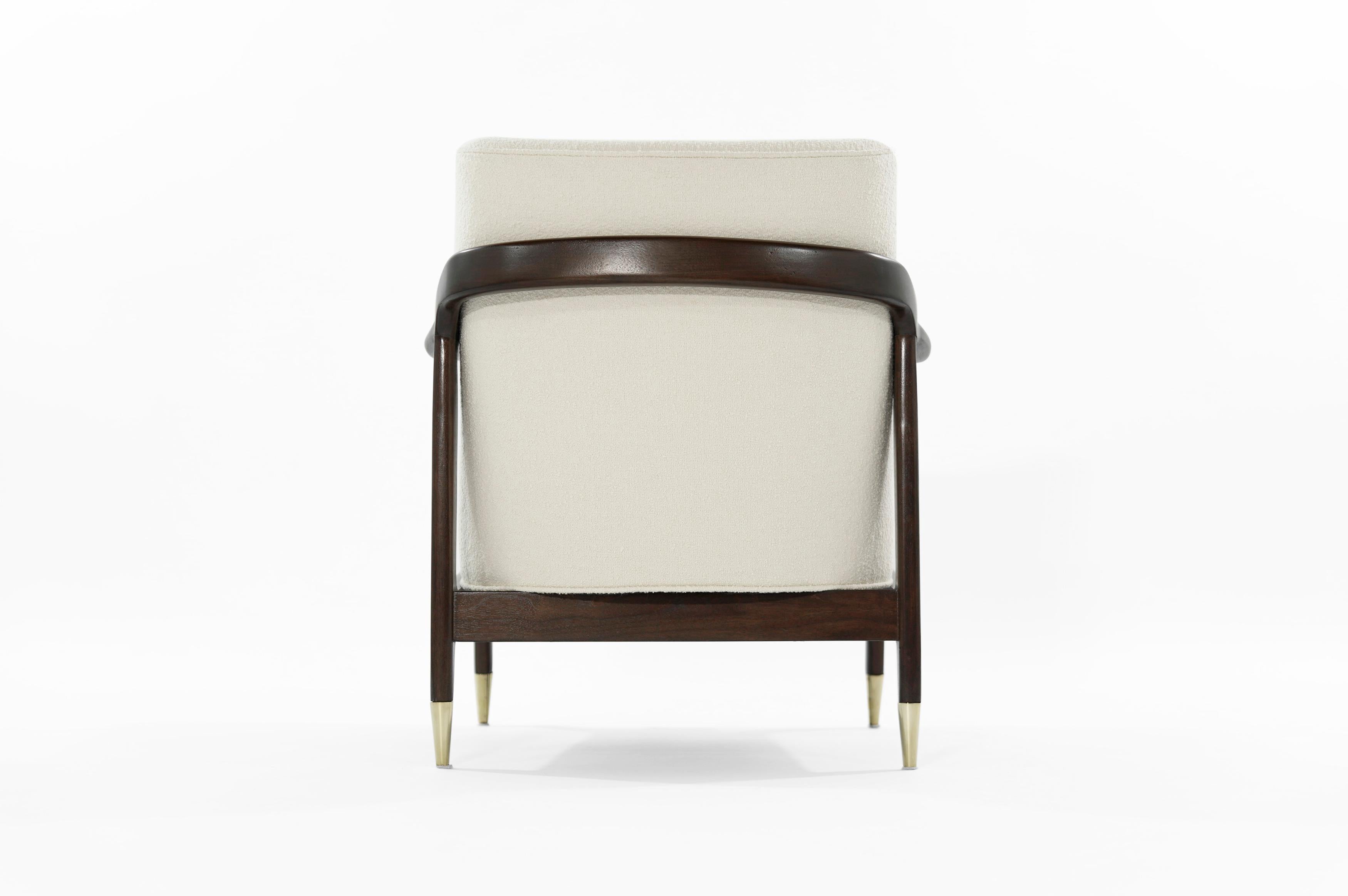 Gio Ponti Style Midcentury Sculptural Walnut Lounge Chair 1
