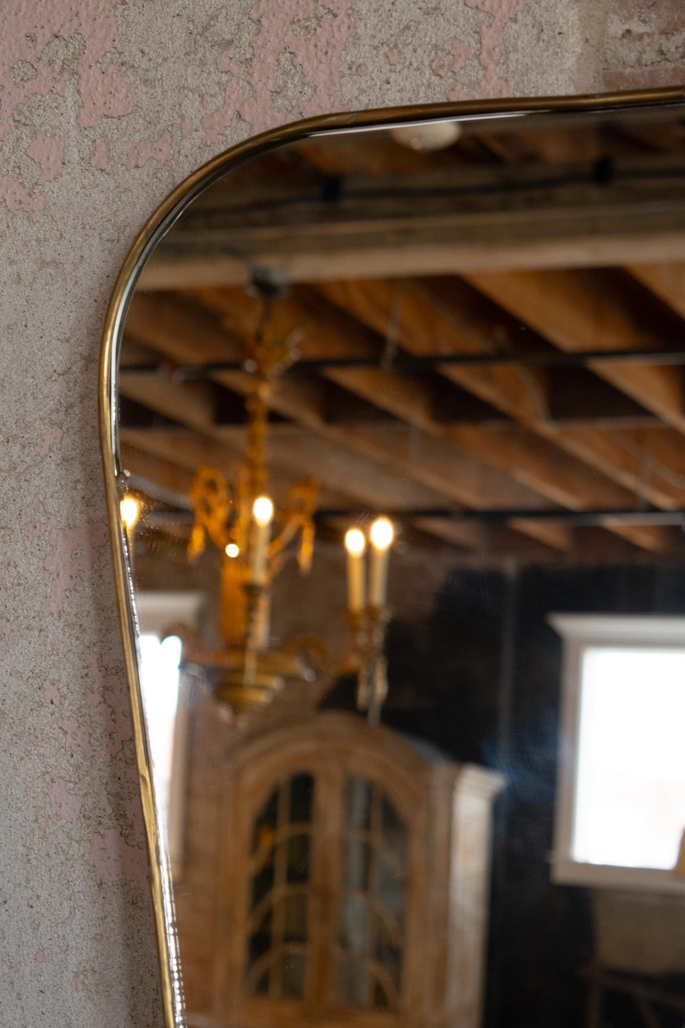 Gio Ponti Style Mirror In Good Condition For Sale In Houston, TX