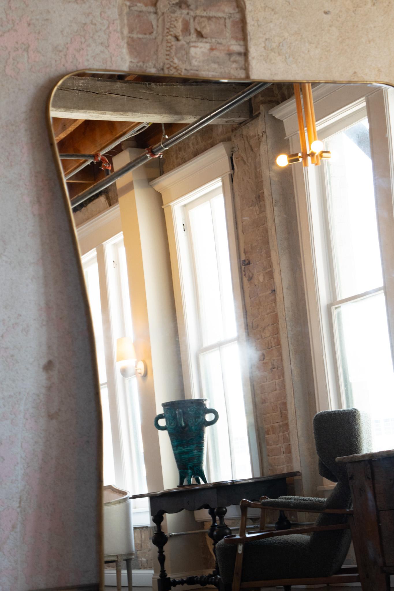 Mid-20th Century Gio Ponti Style Mirror For Sale