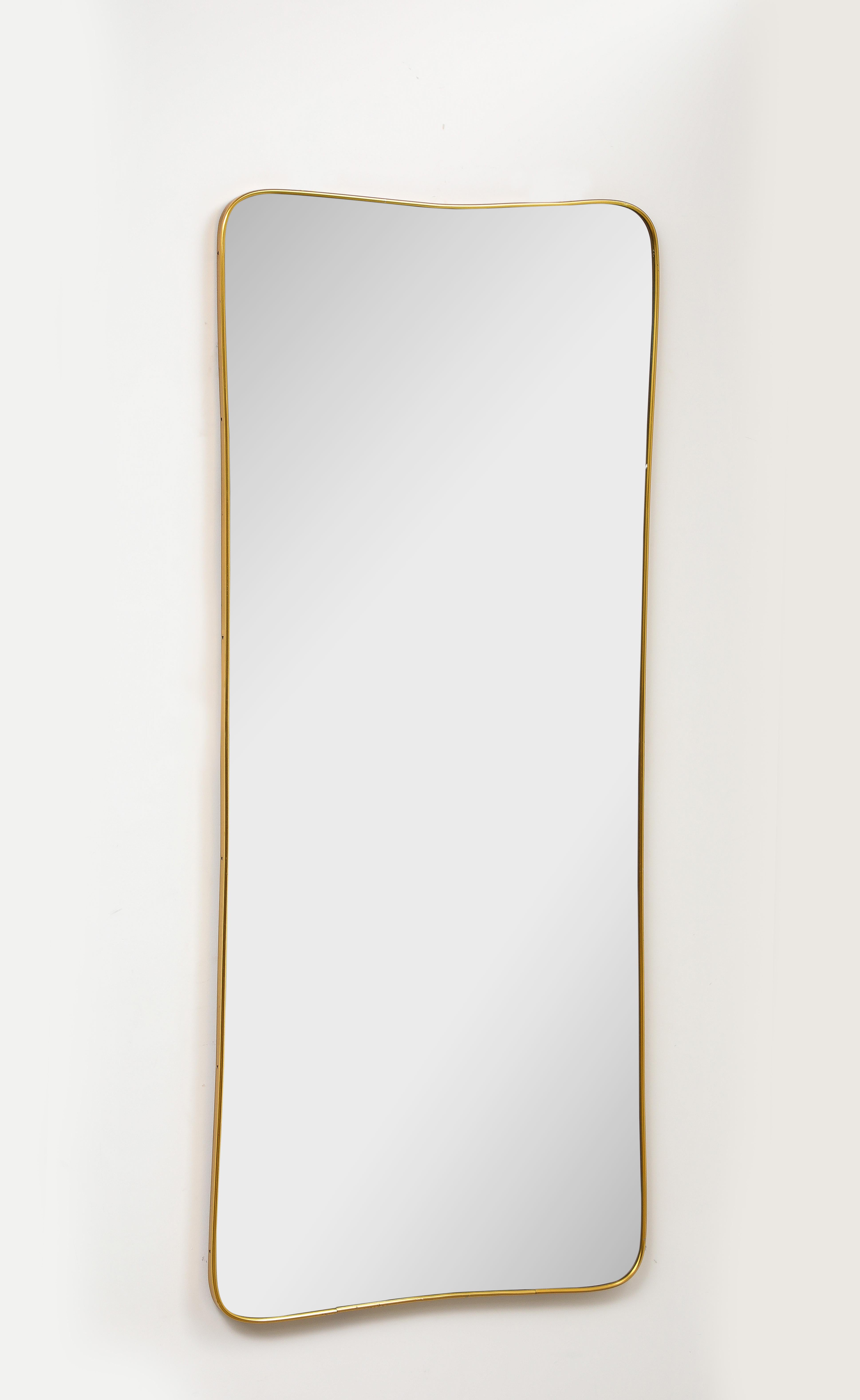 Gio Ponti Style Modernist Dressing Mirror, Italy, 1950's For Sale 1