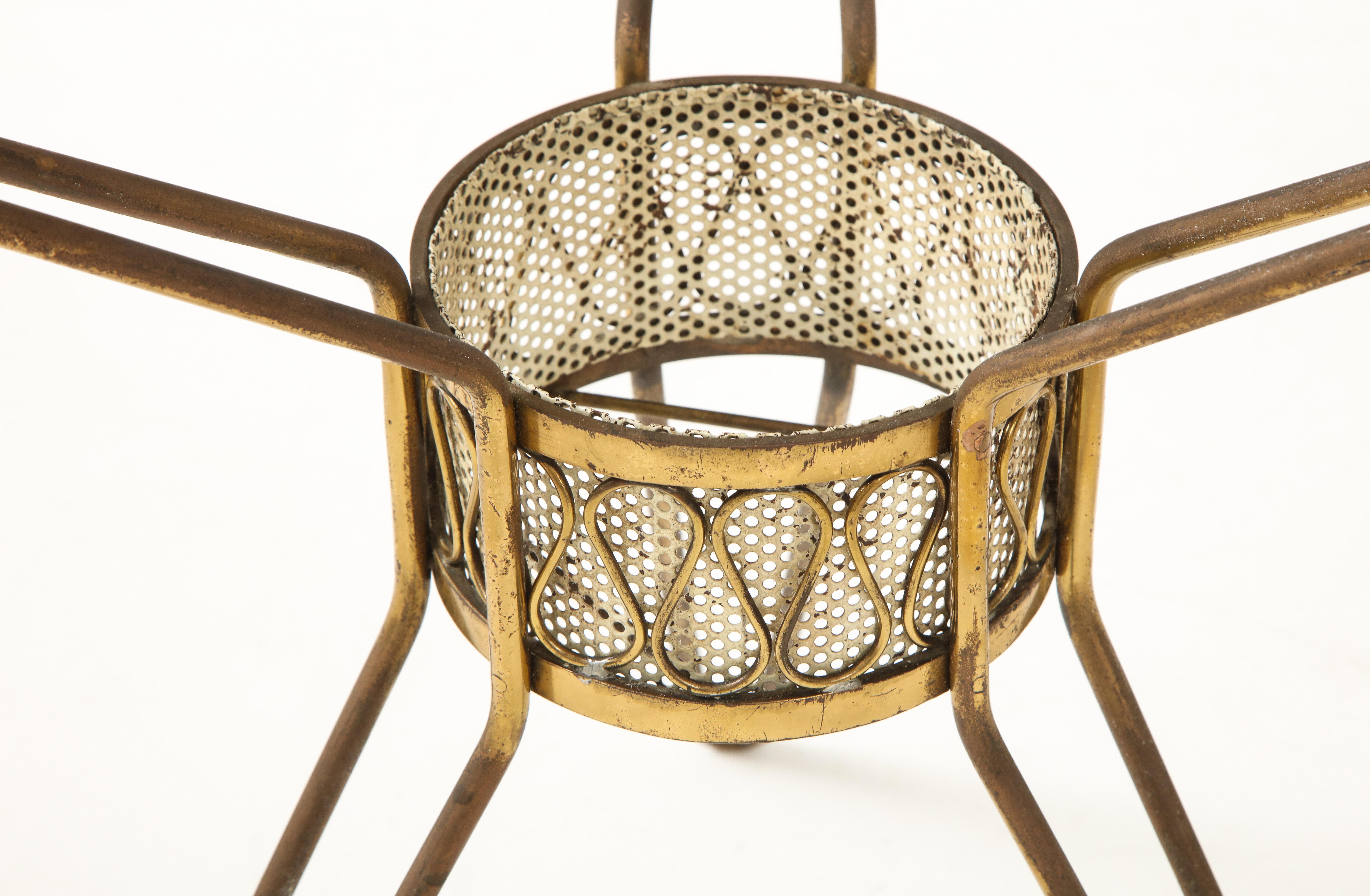 Brass Gio Ponti Style Occasional Tripod Table, of the Period, Italy, circa 1950s
