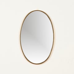 Specchio ovale in ottone in stile Gio Ponti, Italia, anni '50