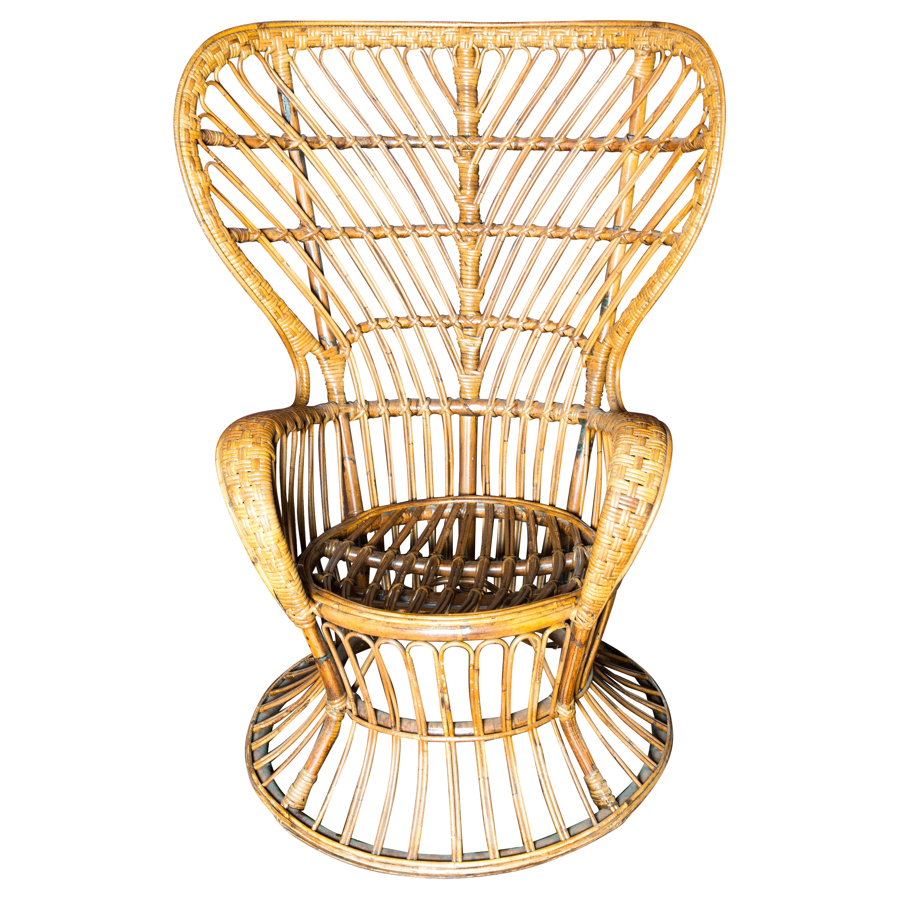 Gio Ponti Style Rattan Armchair