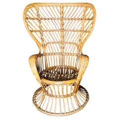 Gio Ponti Style Rattan Armchair