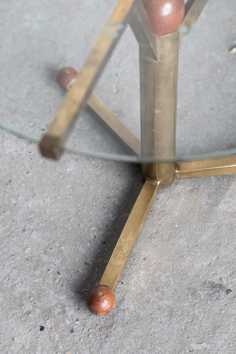 Gio Ponti style Round Brass Side Table, Italy, 1950s 8