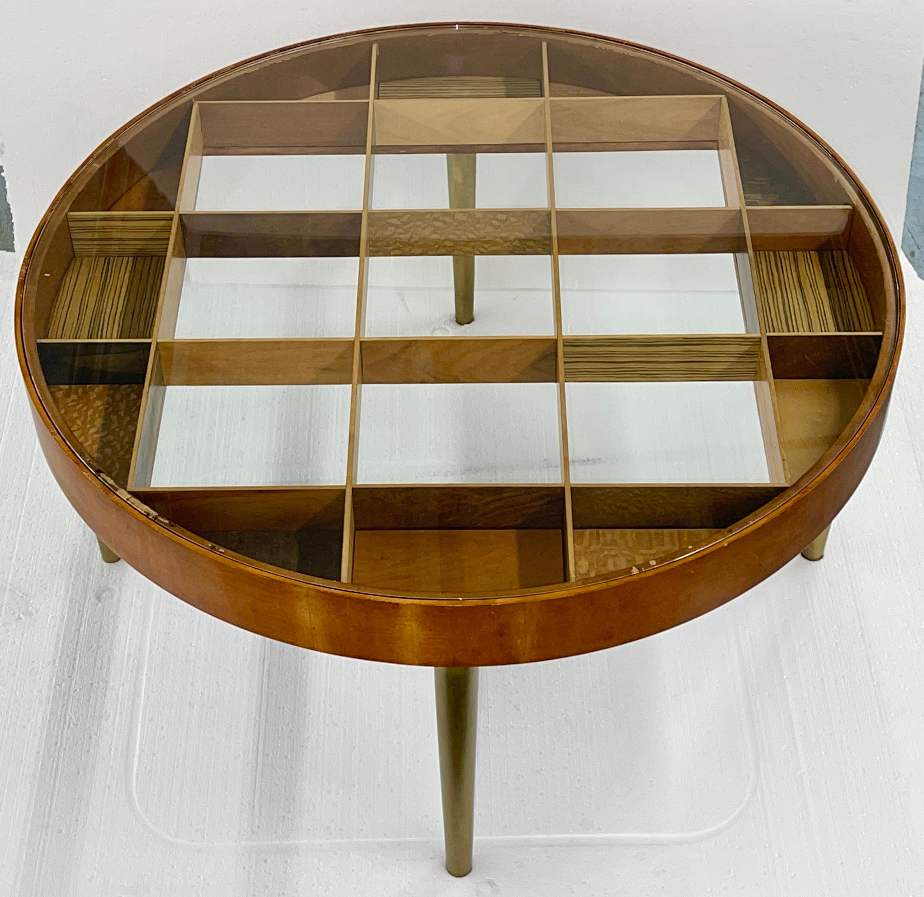 Vietnamese Gio Ponti Style Round Cocktail Table by Keno Bros. For Sale