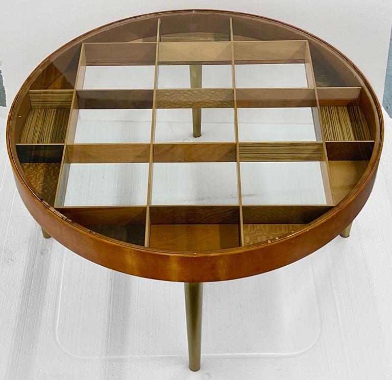 Gio Ponti Style Round Cocktail Table by Keno Bros. In Good Condition For Sale In Hingham, MA