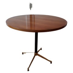 Gio Ponti Style Round Table 1955s Legs in Brass and Painted Metal
