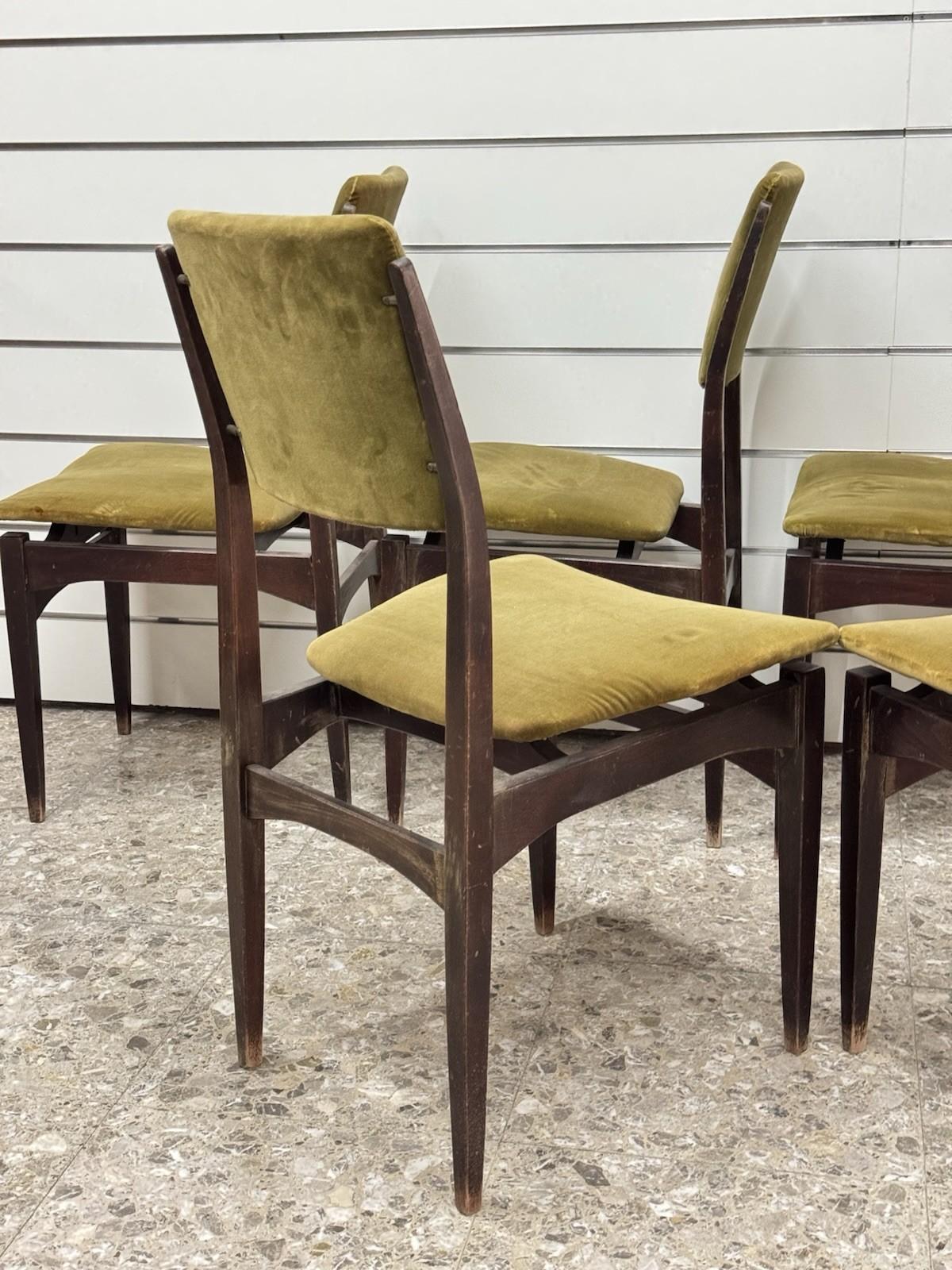 Gio Ponti Style Set Di 6 Sedie Da Pranzo Anni ‘60 Design Modernariato im Angebot 4
