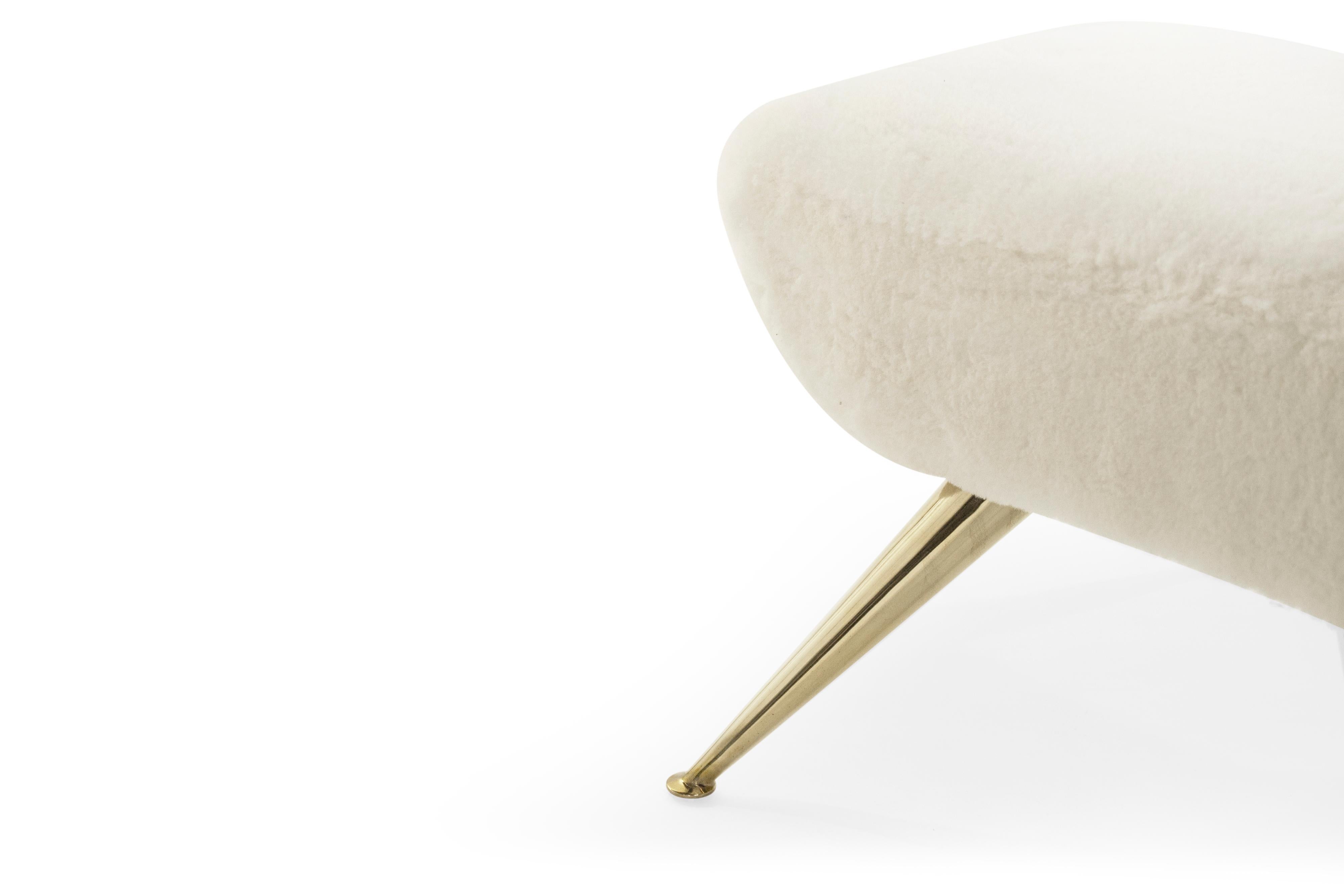 Gio Ponti Style Sputnik Stools in Shearling 1