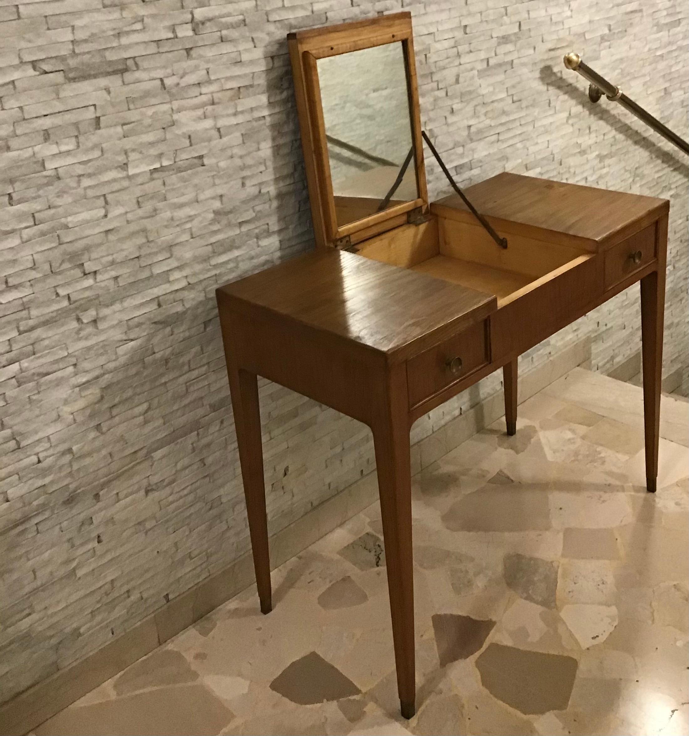 Gio’ Ponti “Style” Toilet /Desk Wood Brass, 1950, Italy For Sale 2