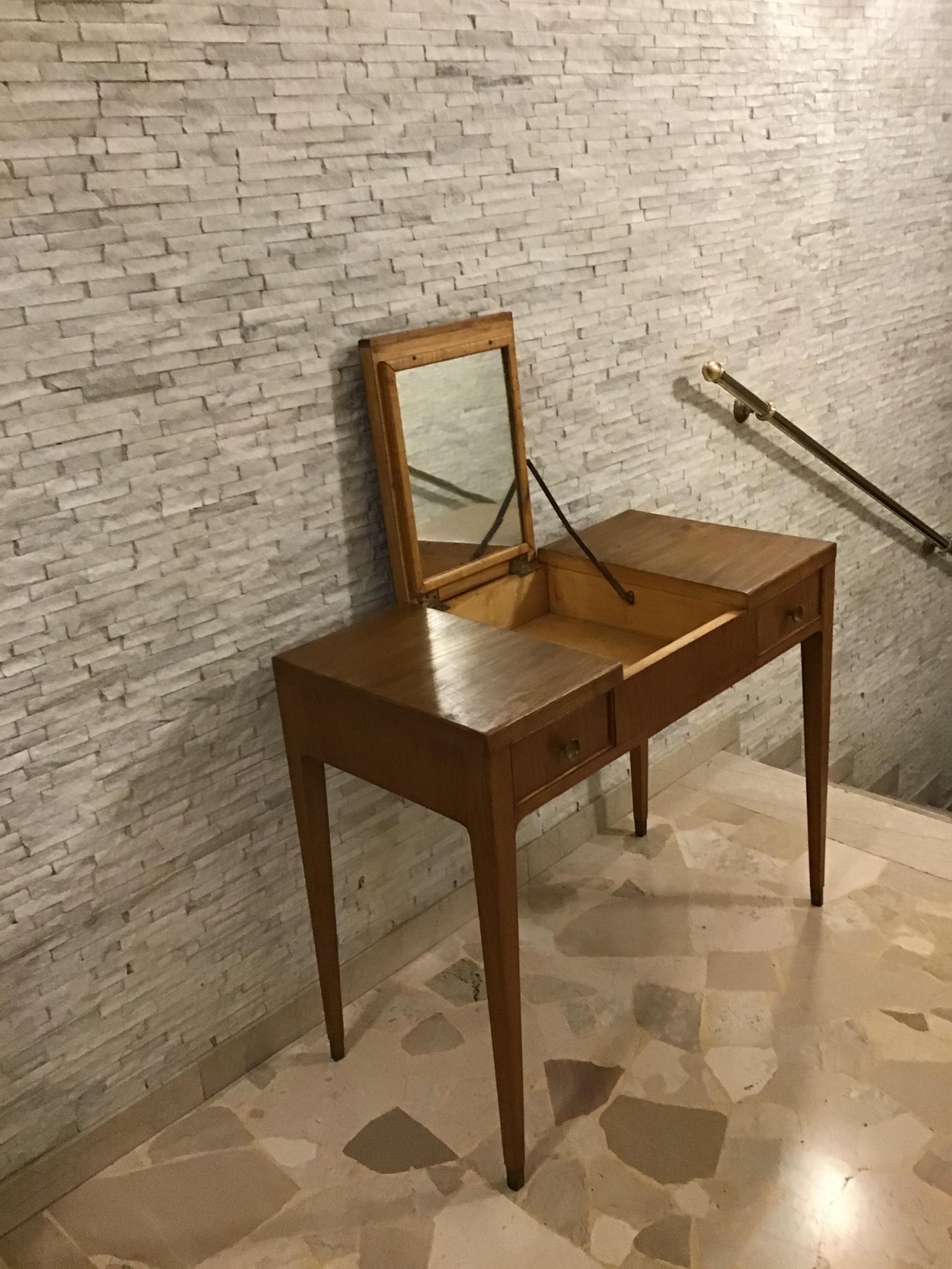 Gio’ Ponti “Style” Toilet /Desk Wood Brass, 1950, Italy For Sale 3