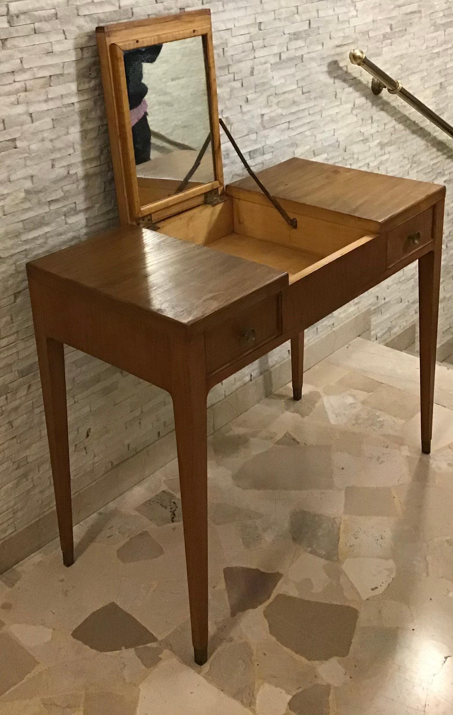 Gio’ Ponti “Style” Toilet /Desk Wood Brass, 1950, Italy For Sale 5