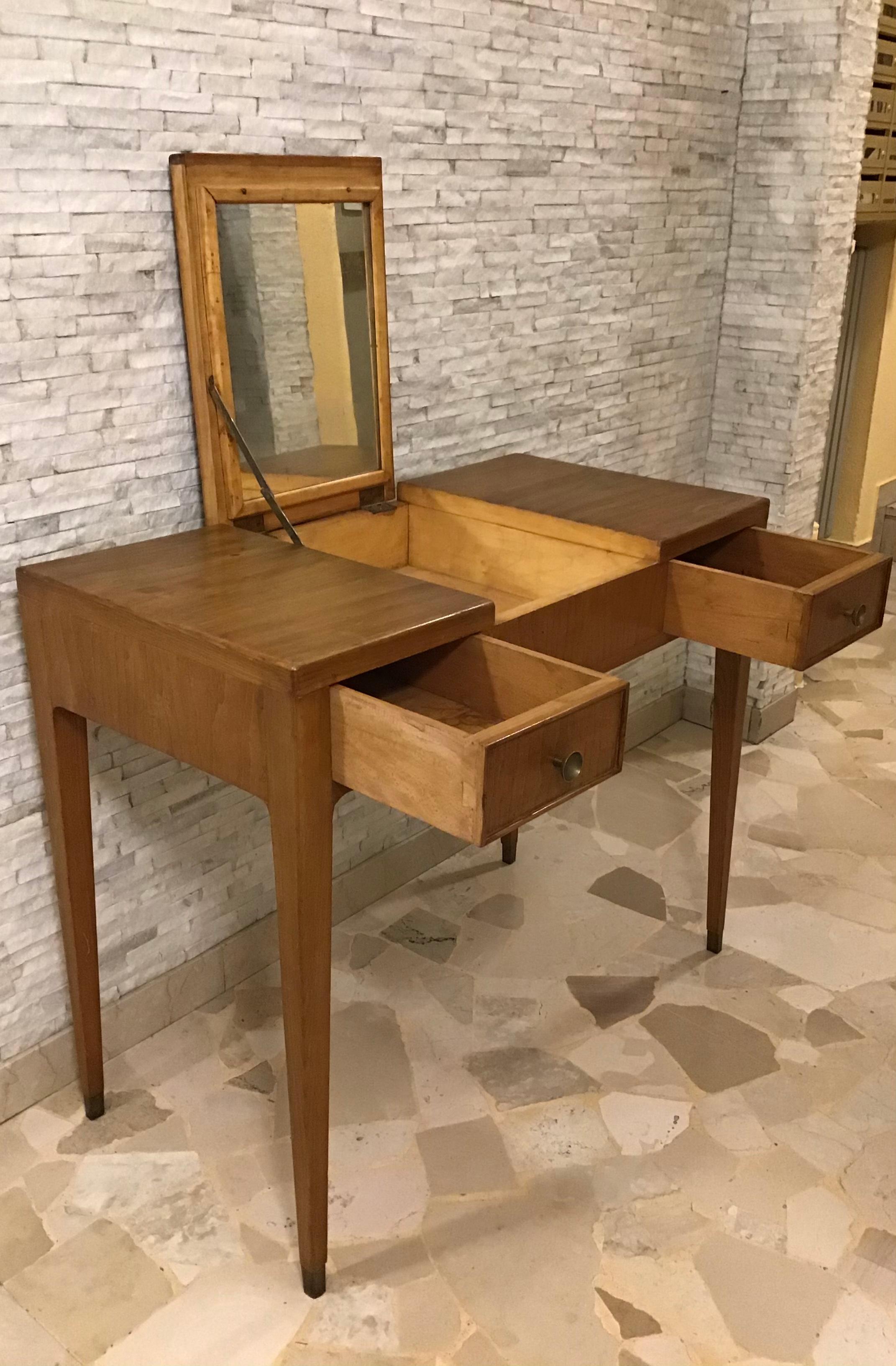 Gio’ Ponti “Style” Toilet /Desk Wood Brass, 1950, Italy For Sale 6