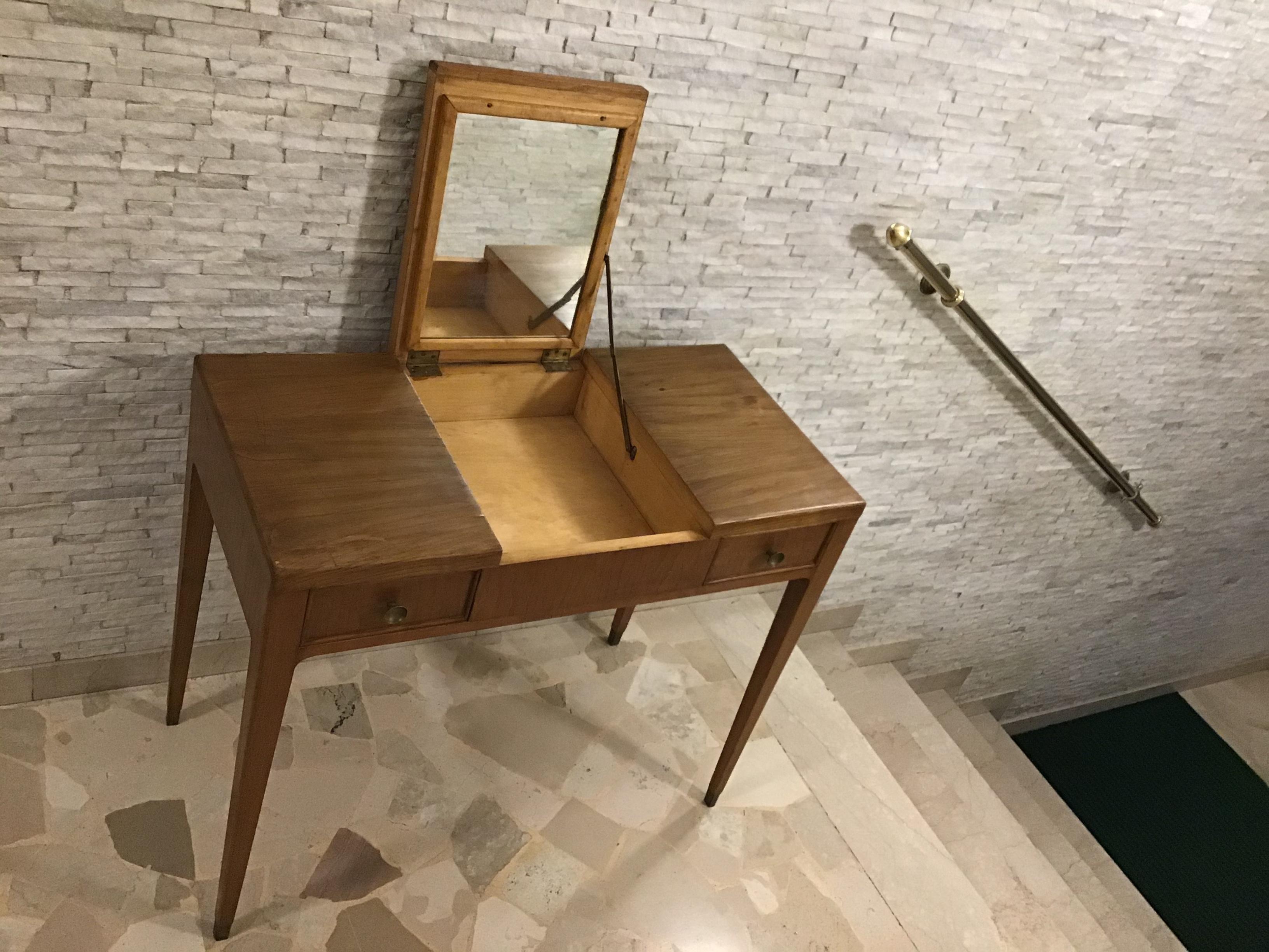 Gio’ Ponti “Style” Toilet /Desk Wood Brass, 1950, Italy For Sale 8