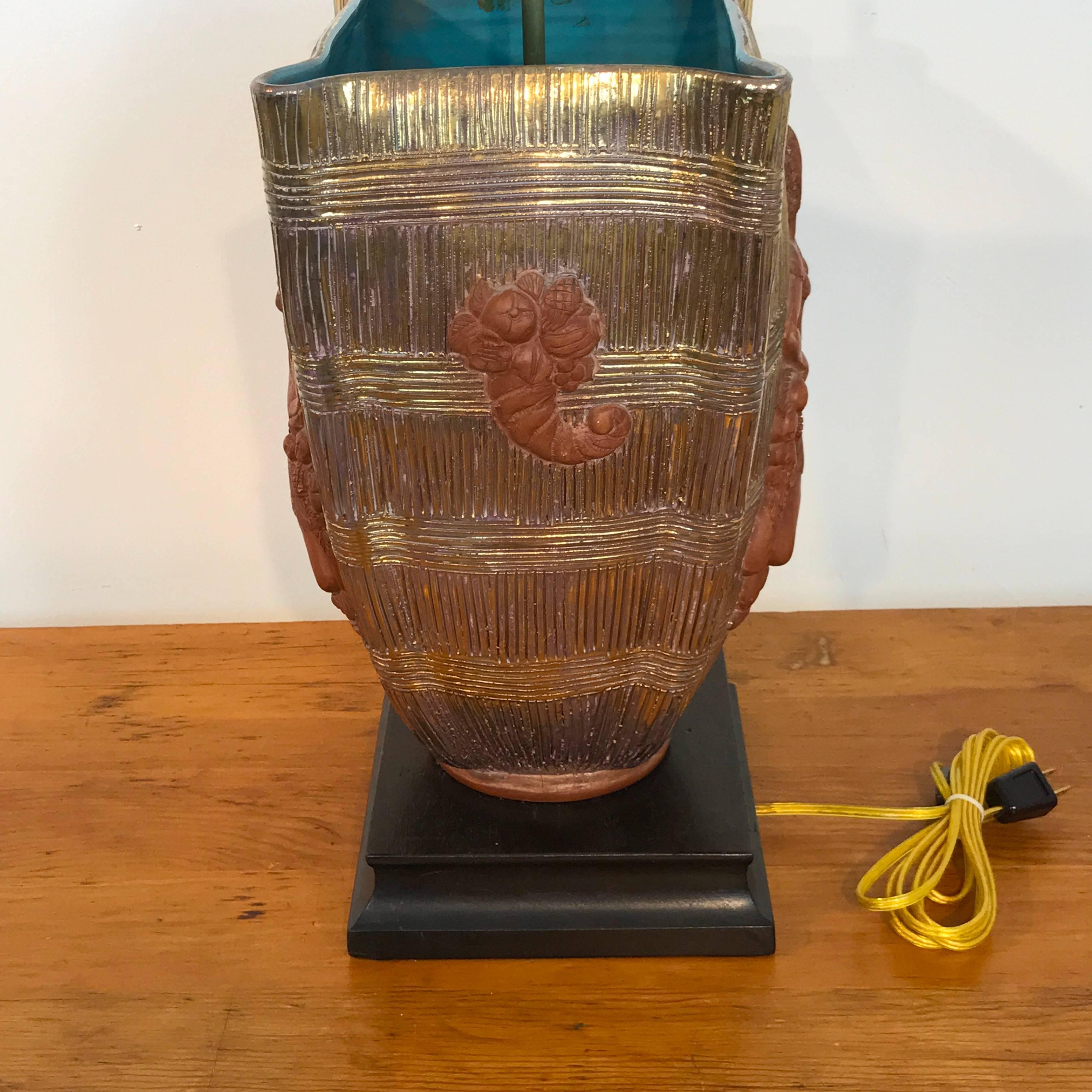 Italian Gio Ponti Style Vase, Now as a Lamp