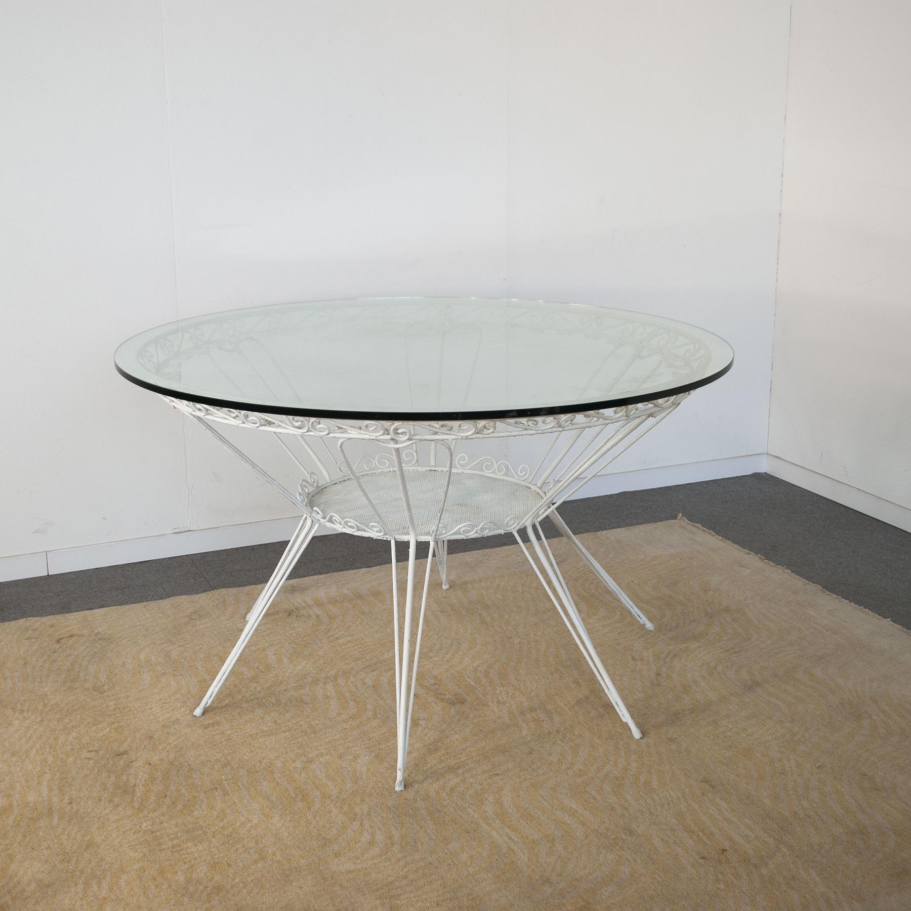 Mid-Century Modern Gio Ponti Style Wrought Iron Table from the 1950s Casa E Giardino For Sale