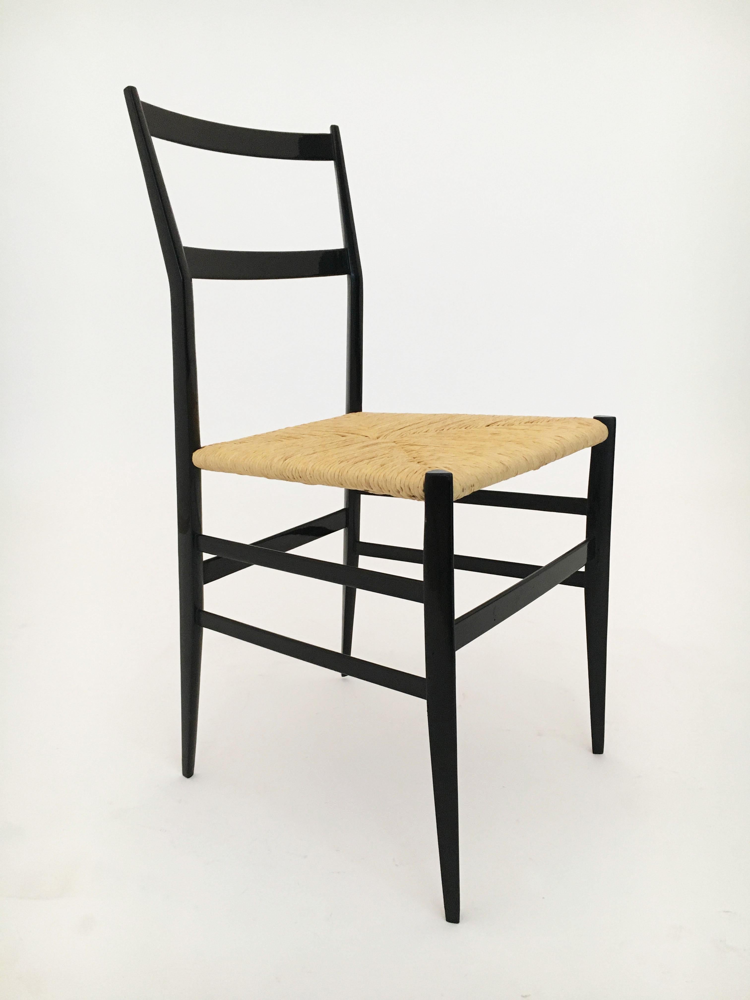 Gio Ponti Superleggera Chairs Set of Six by Cassina, Italy 1958 1